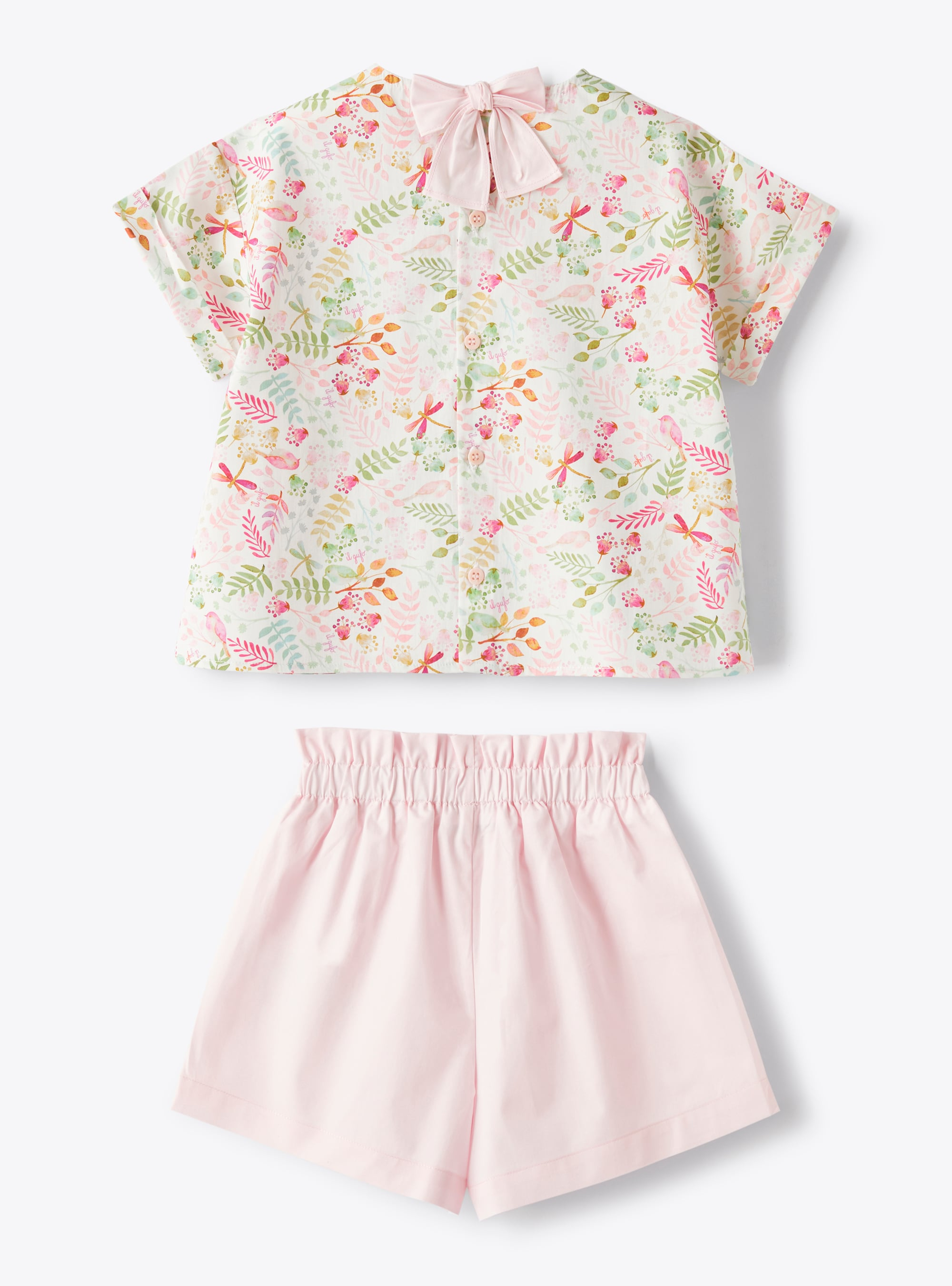 Two-piece set with an exclusive print design  - Pink | Il Gufo