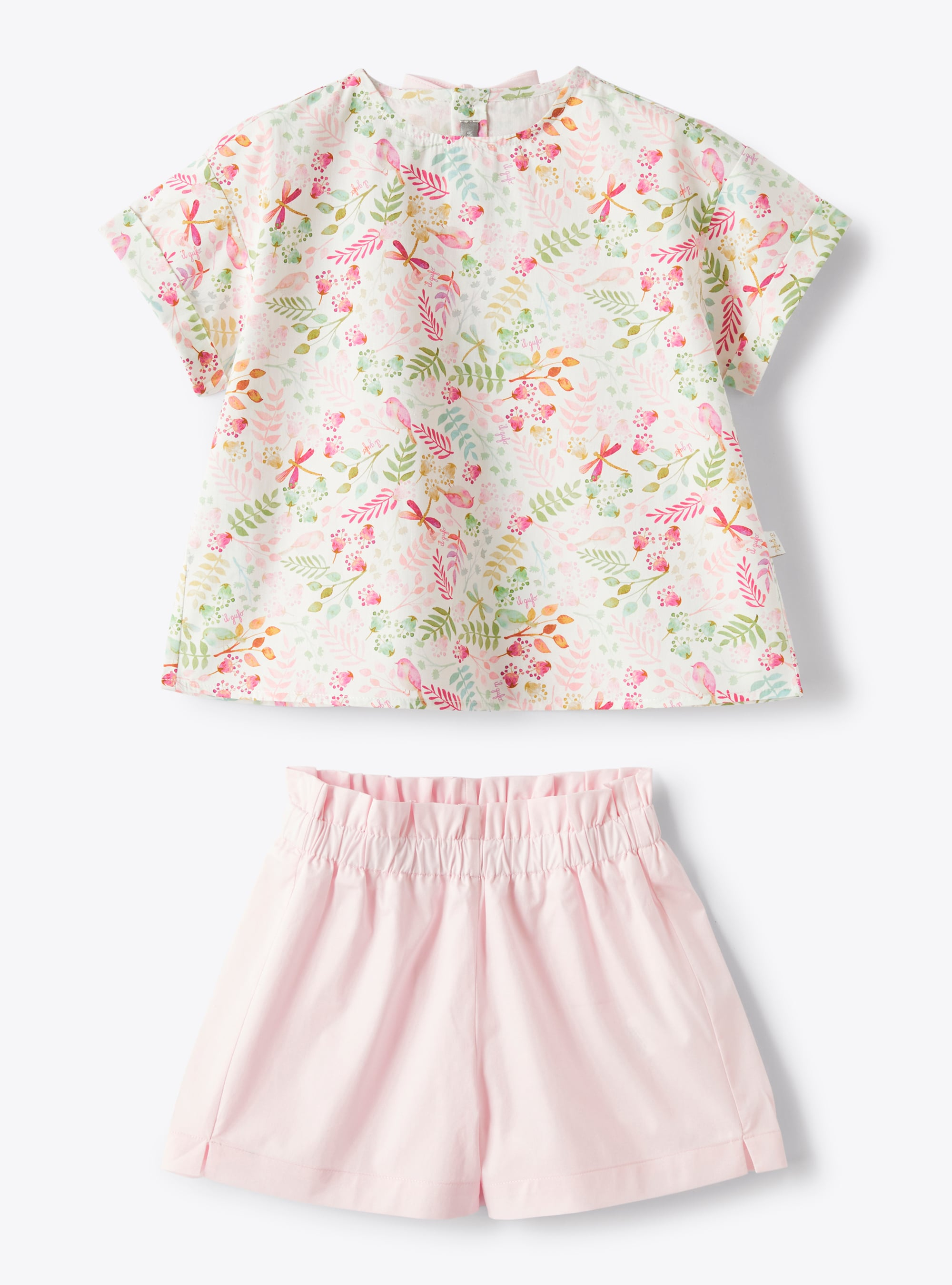 Two-piece set with an exclusive print design  - Pink | Il Gufo