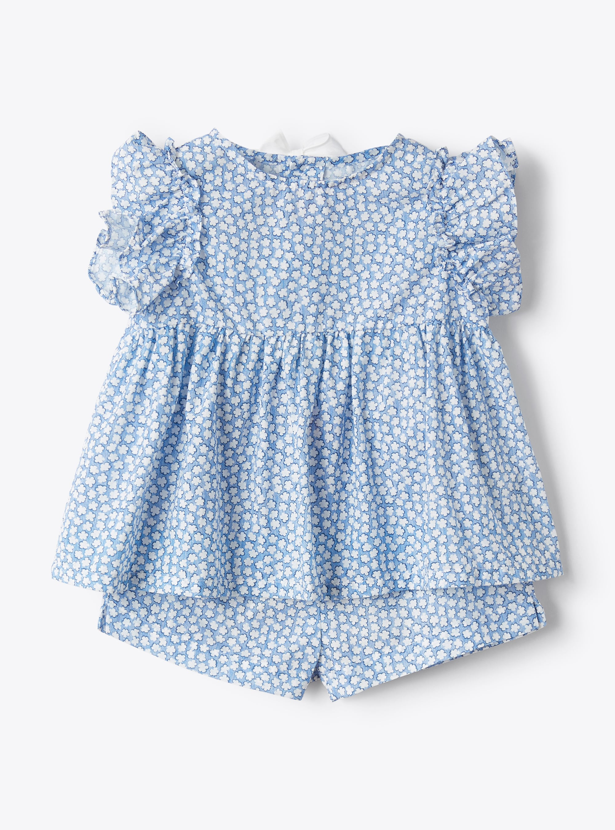 Two-piece set for baby girls with a floral print - COMPLETO DUE PEZZI - Il Gufo