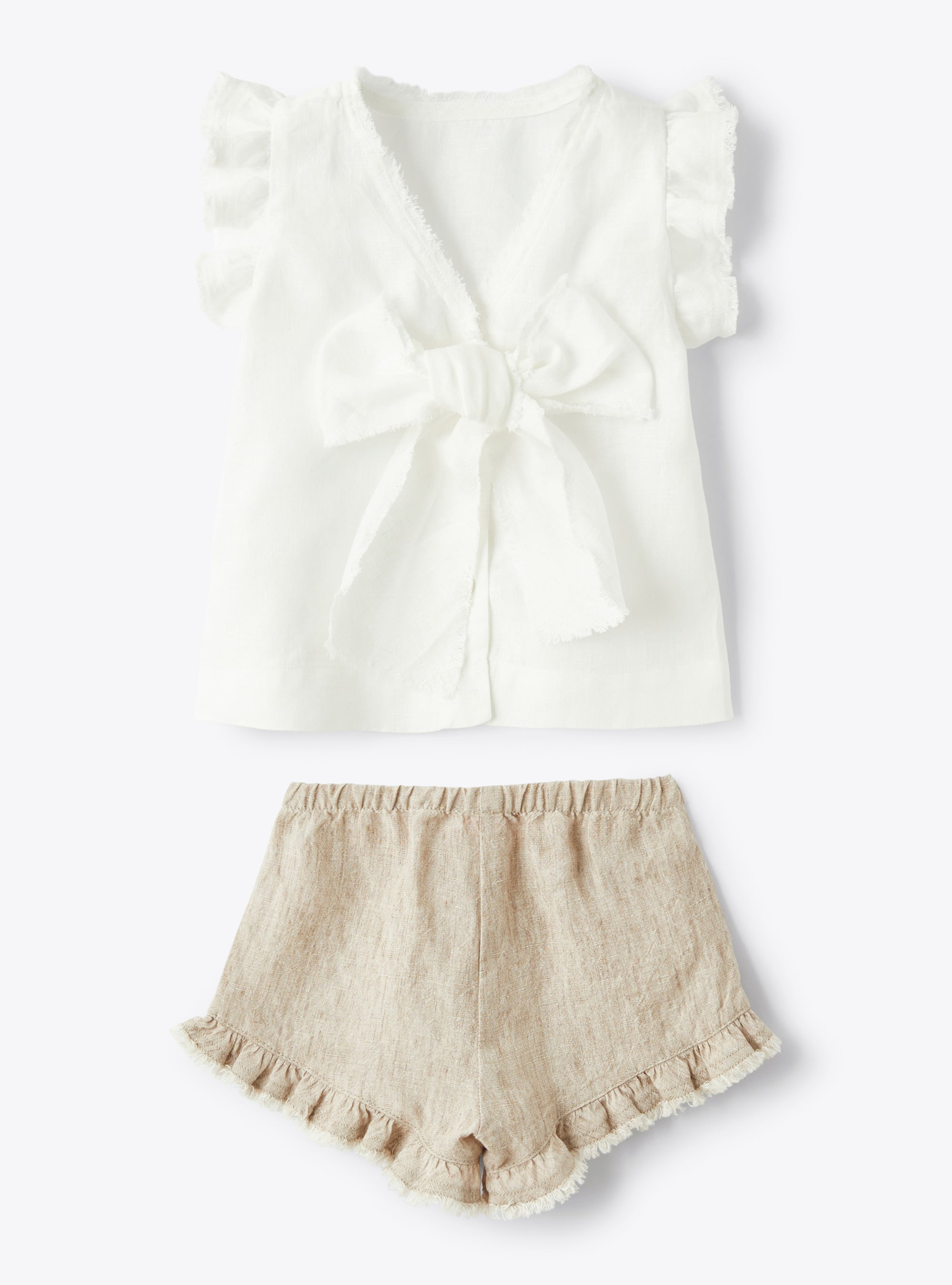 Two-piece set in linen - Brown | Il Gufo