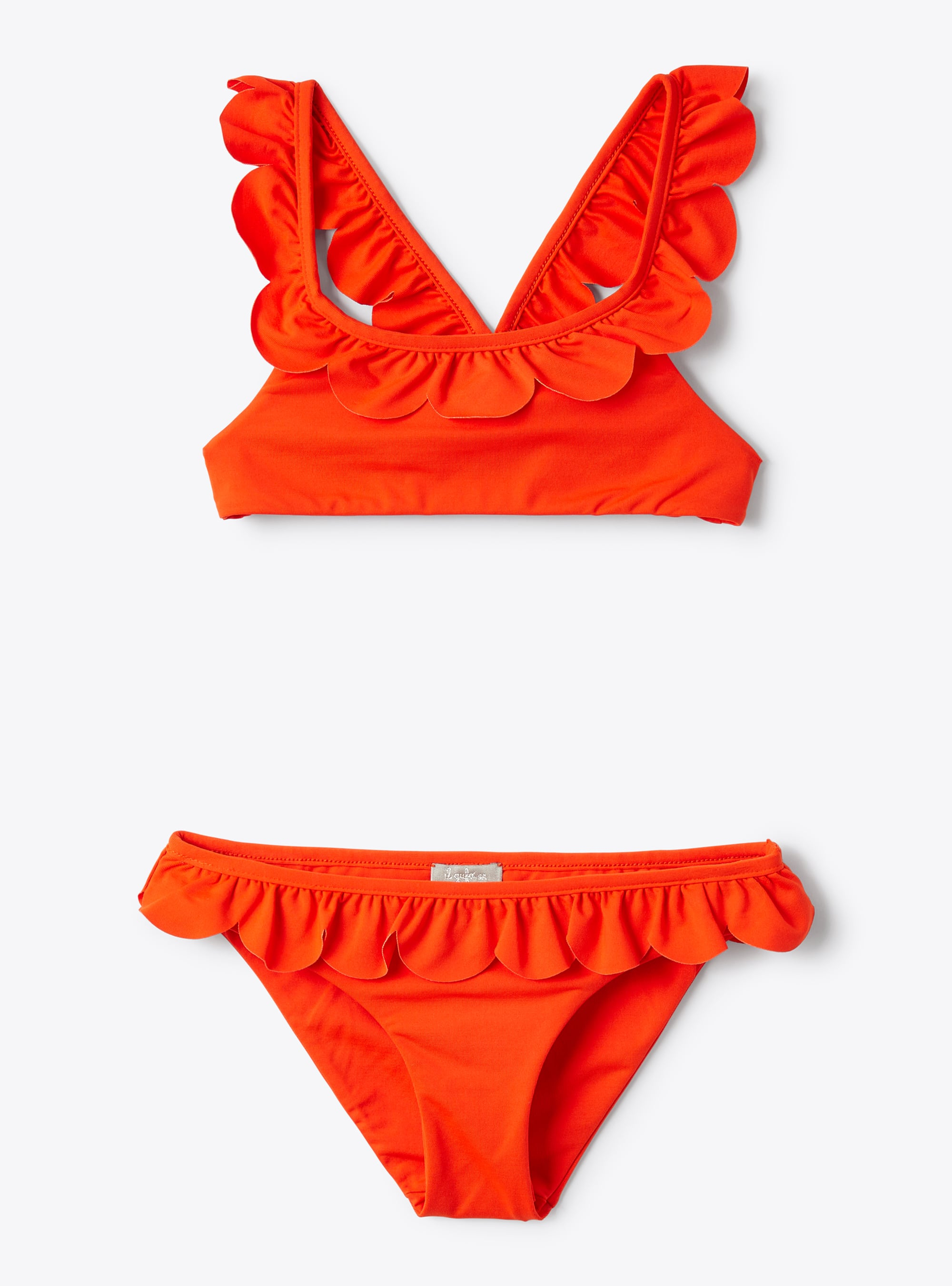 Two-piece swimsuit in orange lycra - Orange | Il Gufo