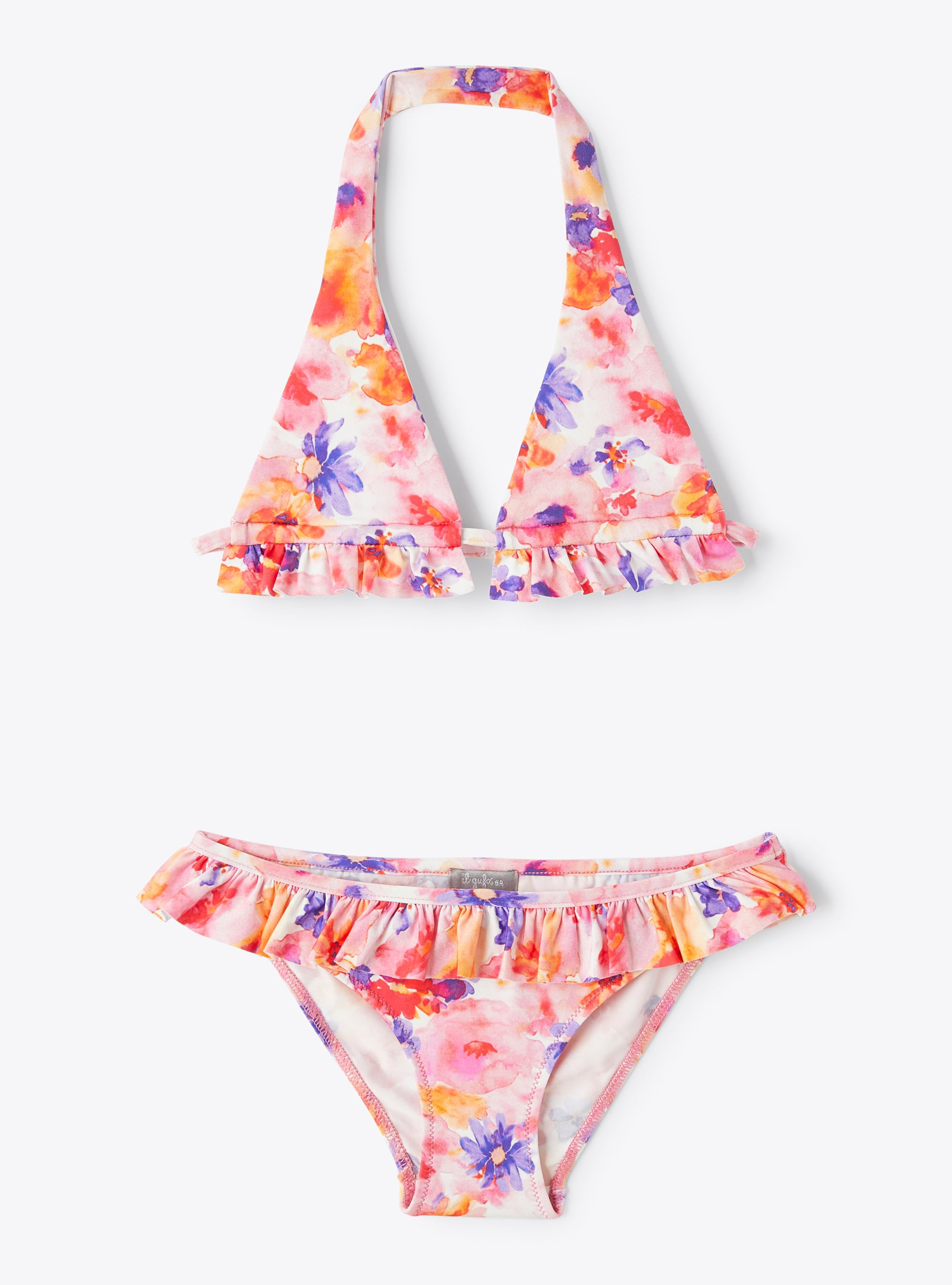Two-piece swimsuit in floral-print lycra - White | Il Gufo