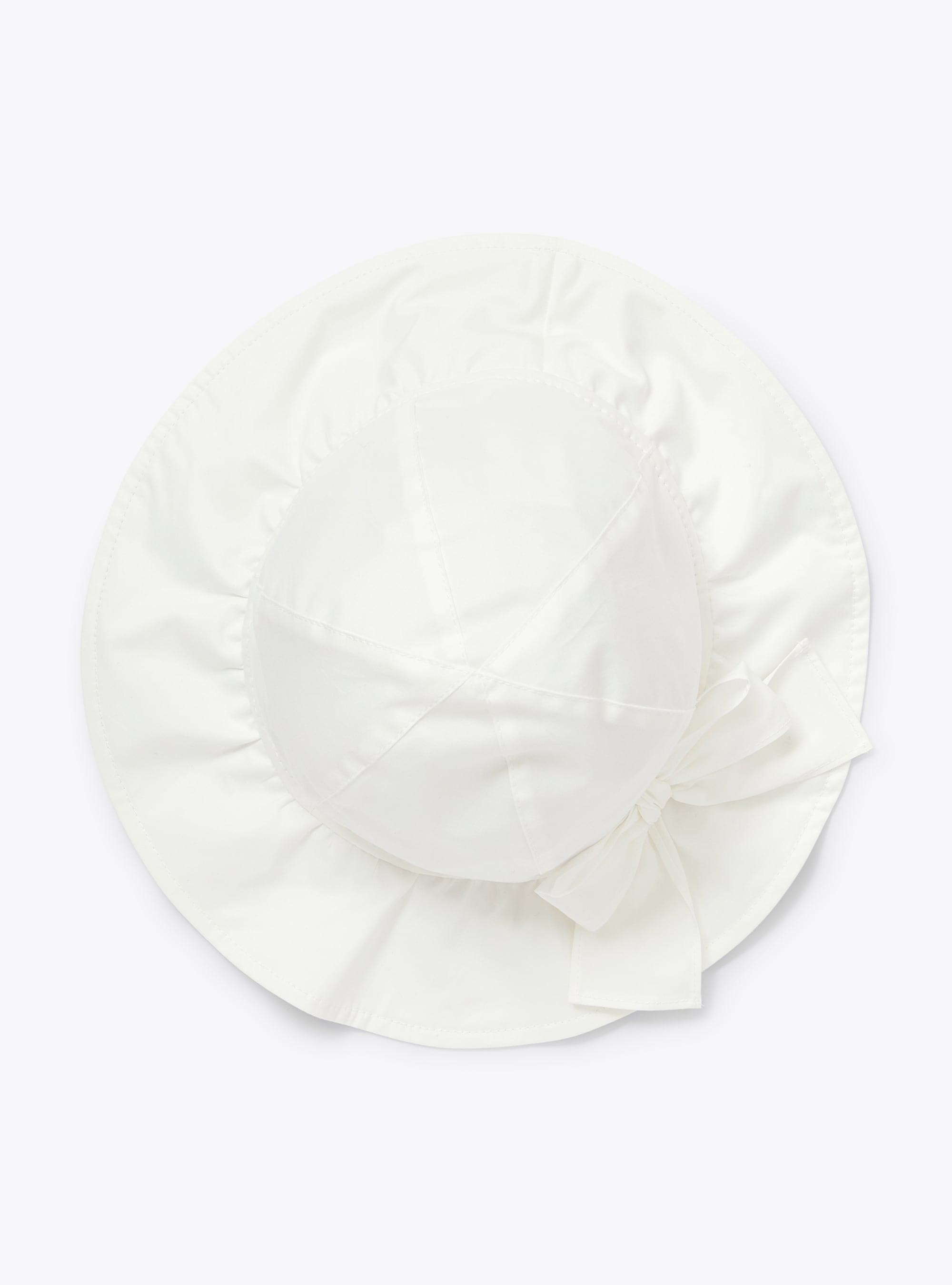 Hat in cornflower stretch poplin - White | Il Gufo