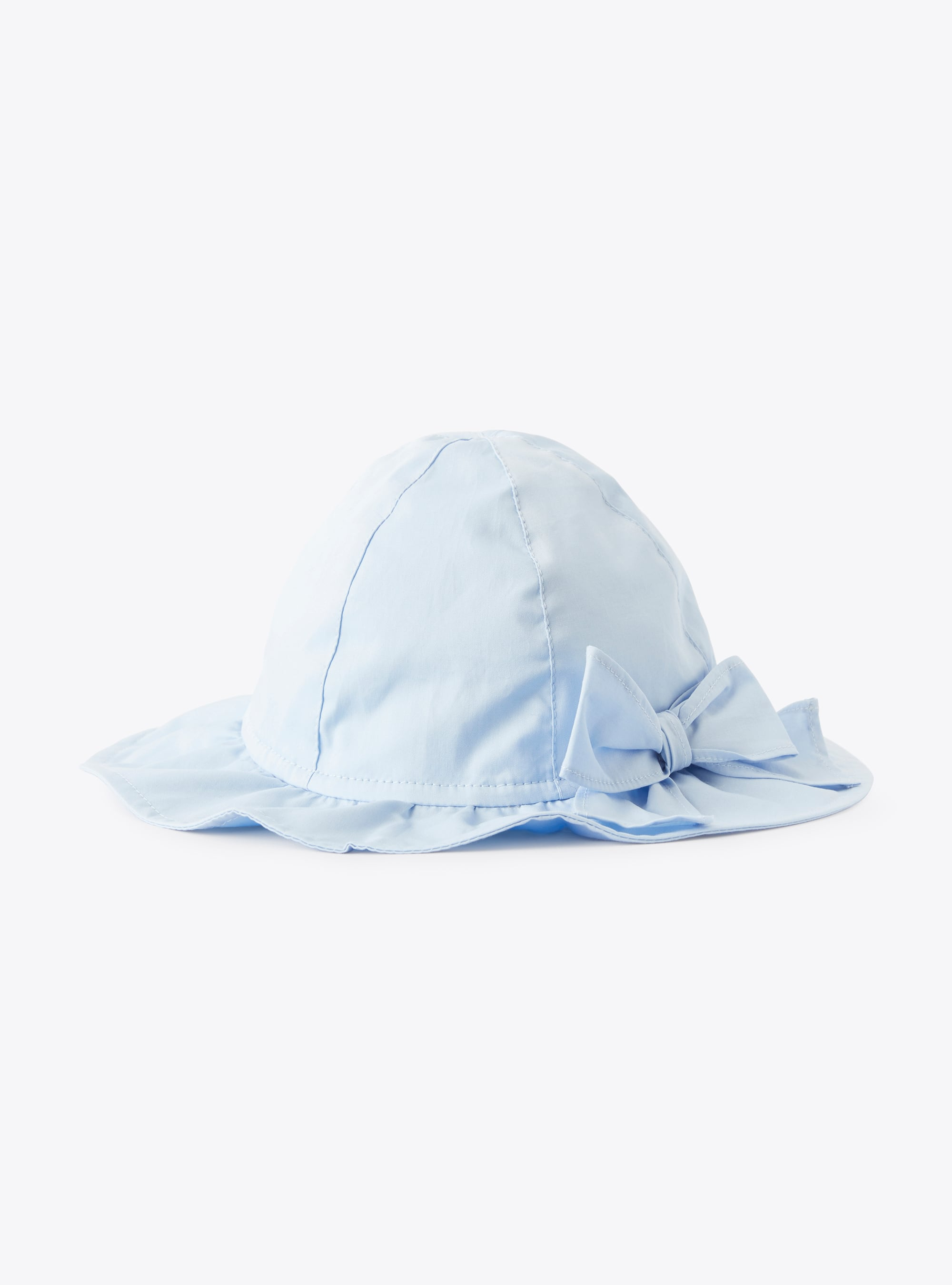 Hat in cornflower-blue stretch poplin - Light blue | Il Gufo