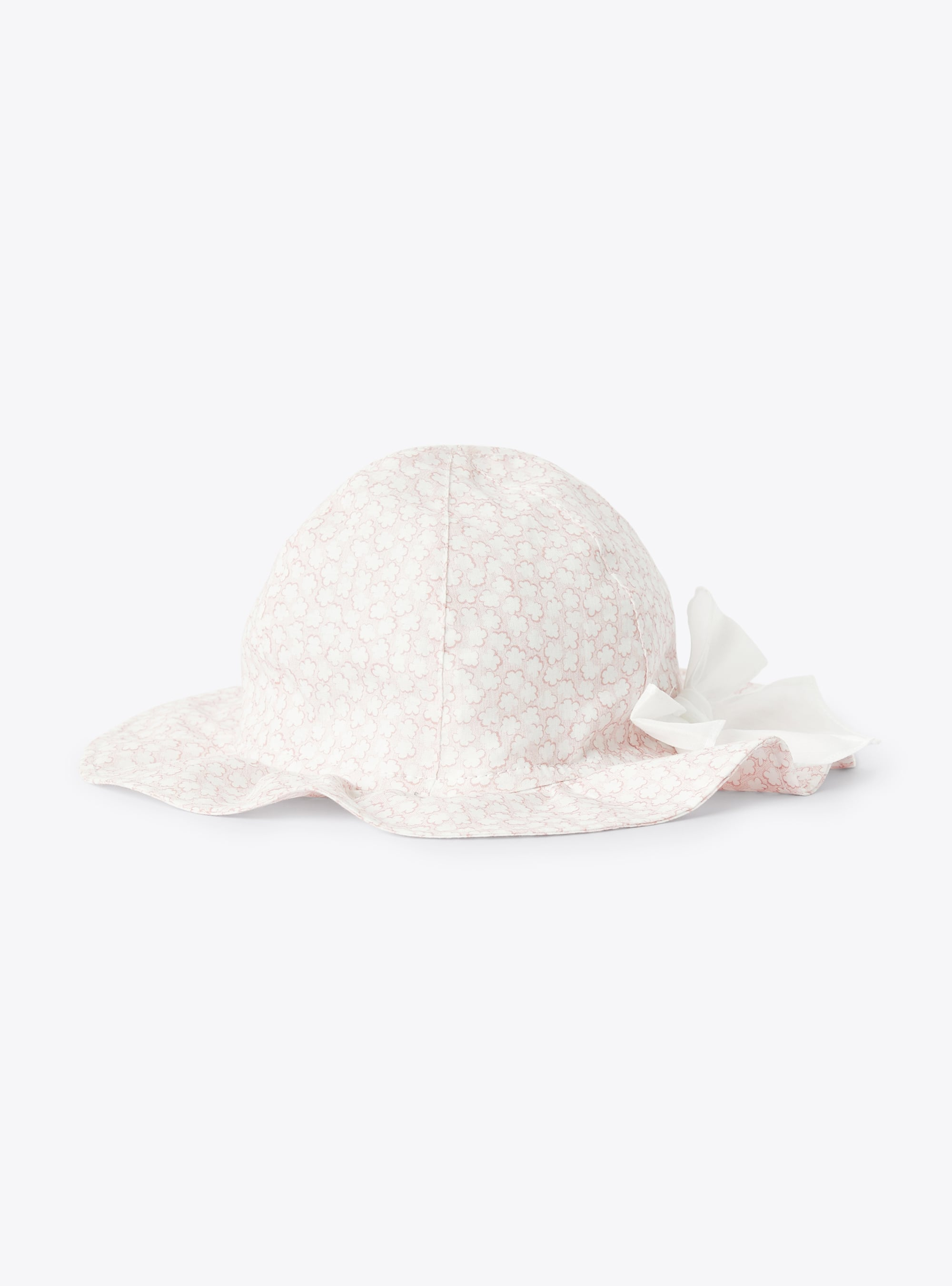 Hat in floral-printed muslin - Pink | Il Gufo