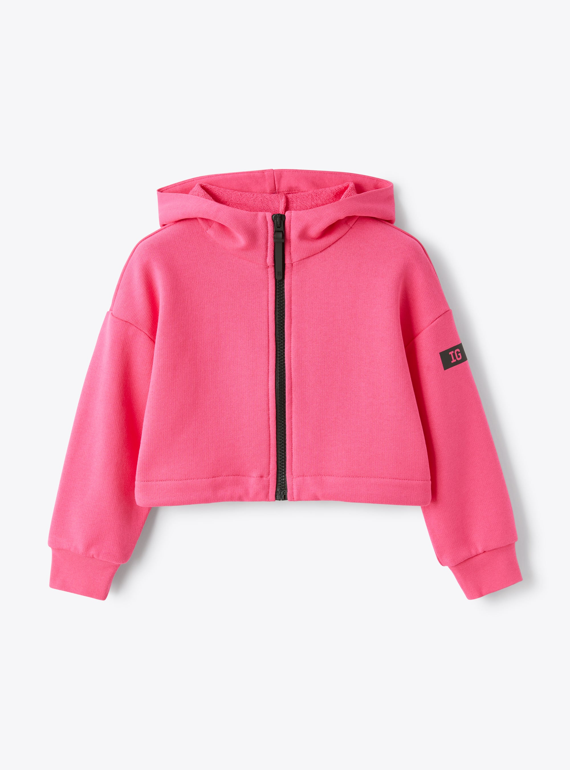 Full-zip fleece jacket in fuchsia pink - Sweatshirts - Il Gufo