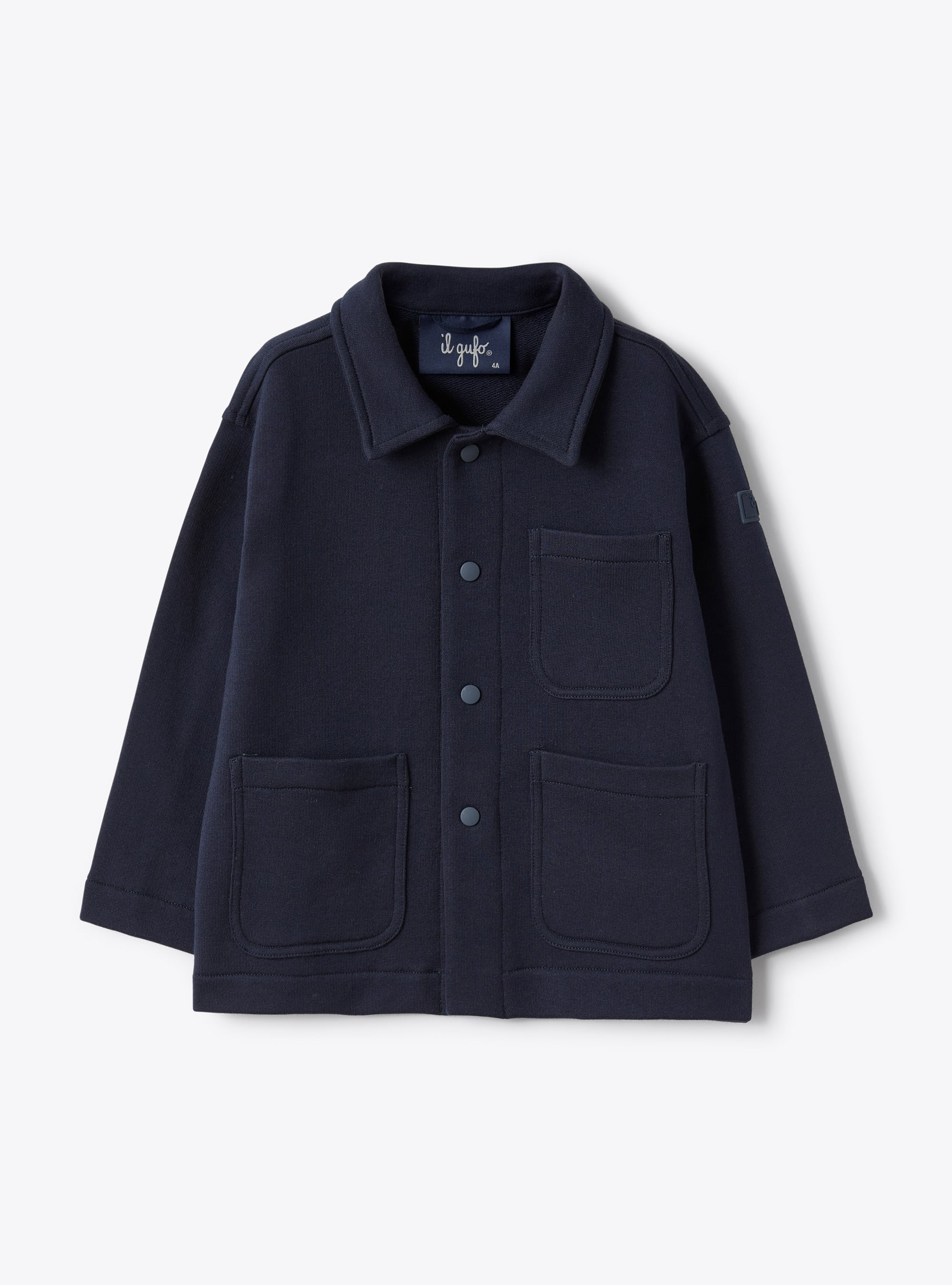 Shirt jacket in blue fleece - Sweatshirts - Il Gufo