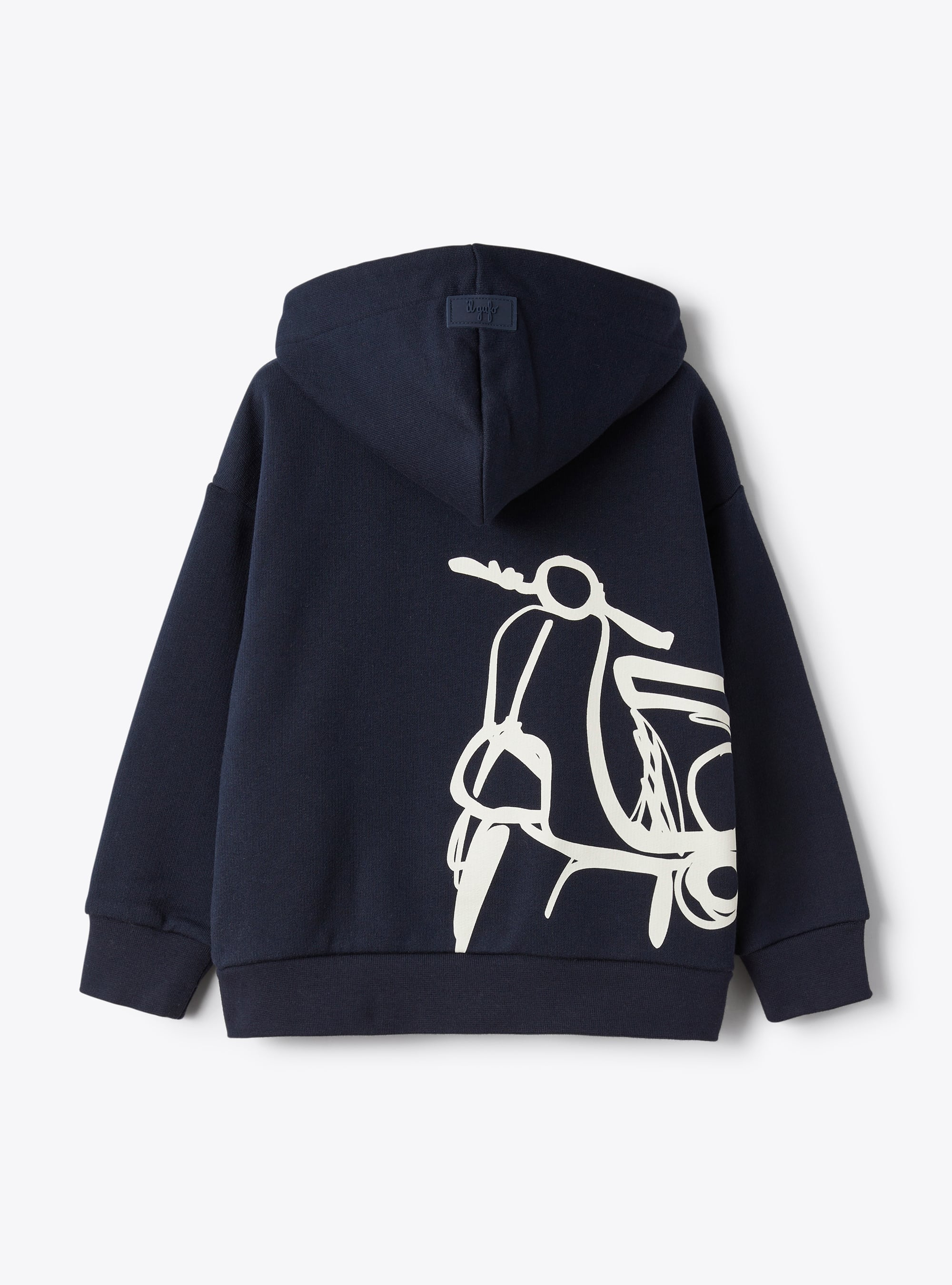 Синяя куртка-толстовка на молнии, с принтом «Скутер Vespa» - СИНИЙ | Il Gufo