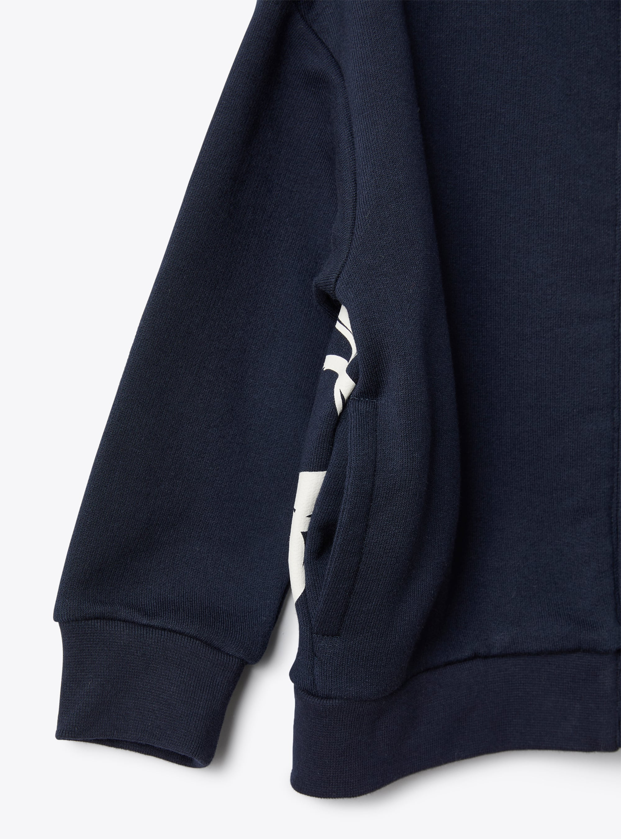 Zip-front fleece jacket in blue with Vespa print detail - Blue | Il Gufo