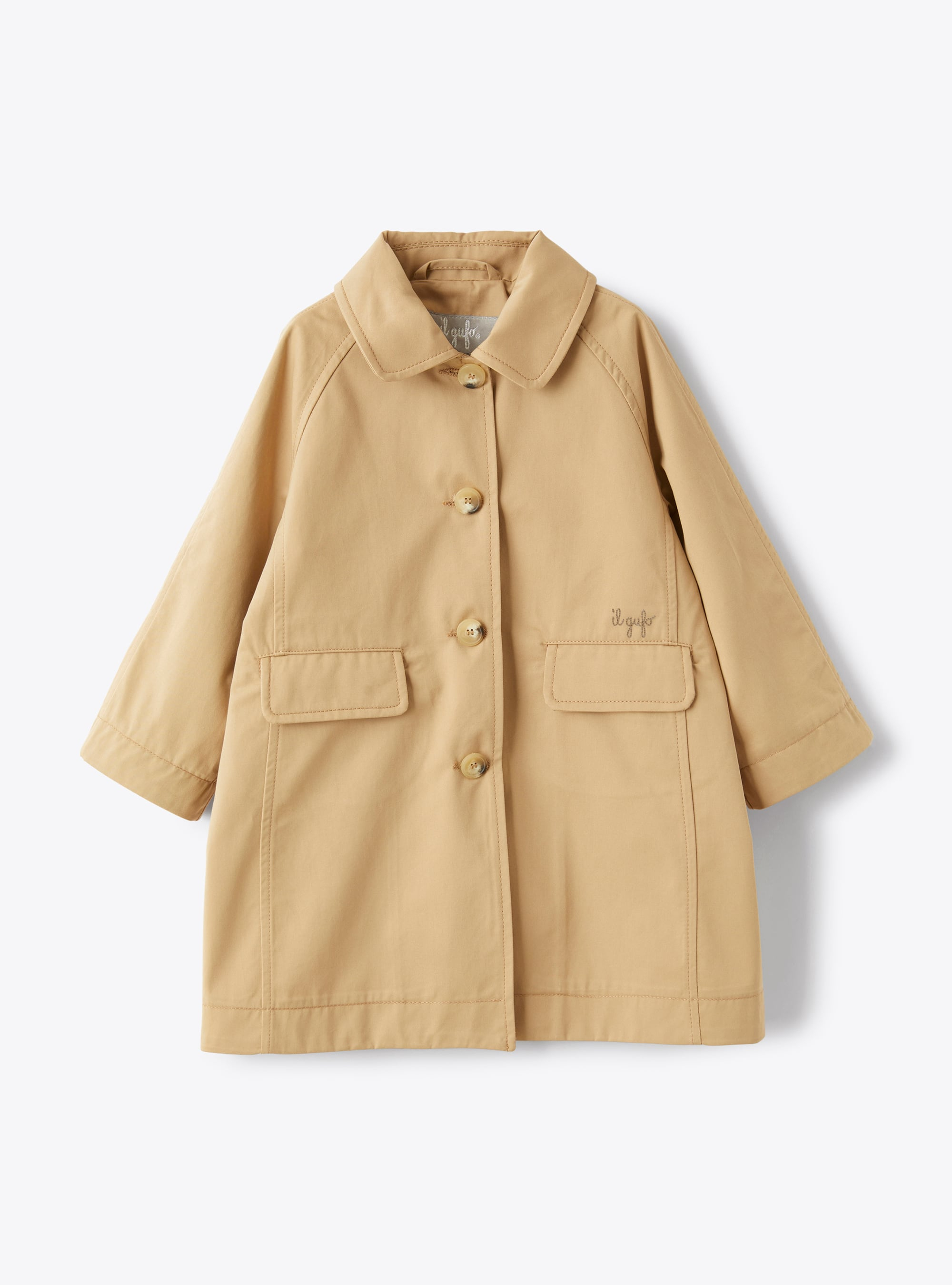 Trench coat in beige gabardine - Jackets - Il Gufo