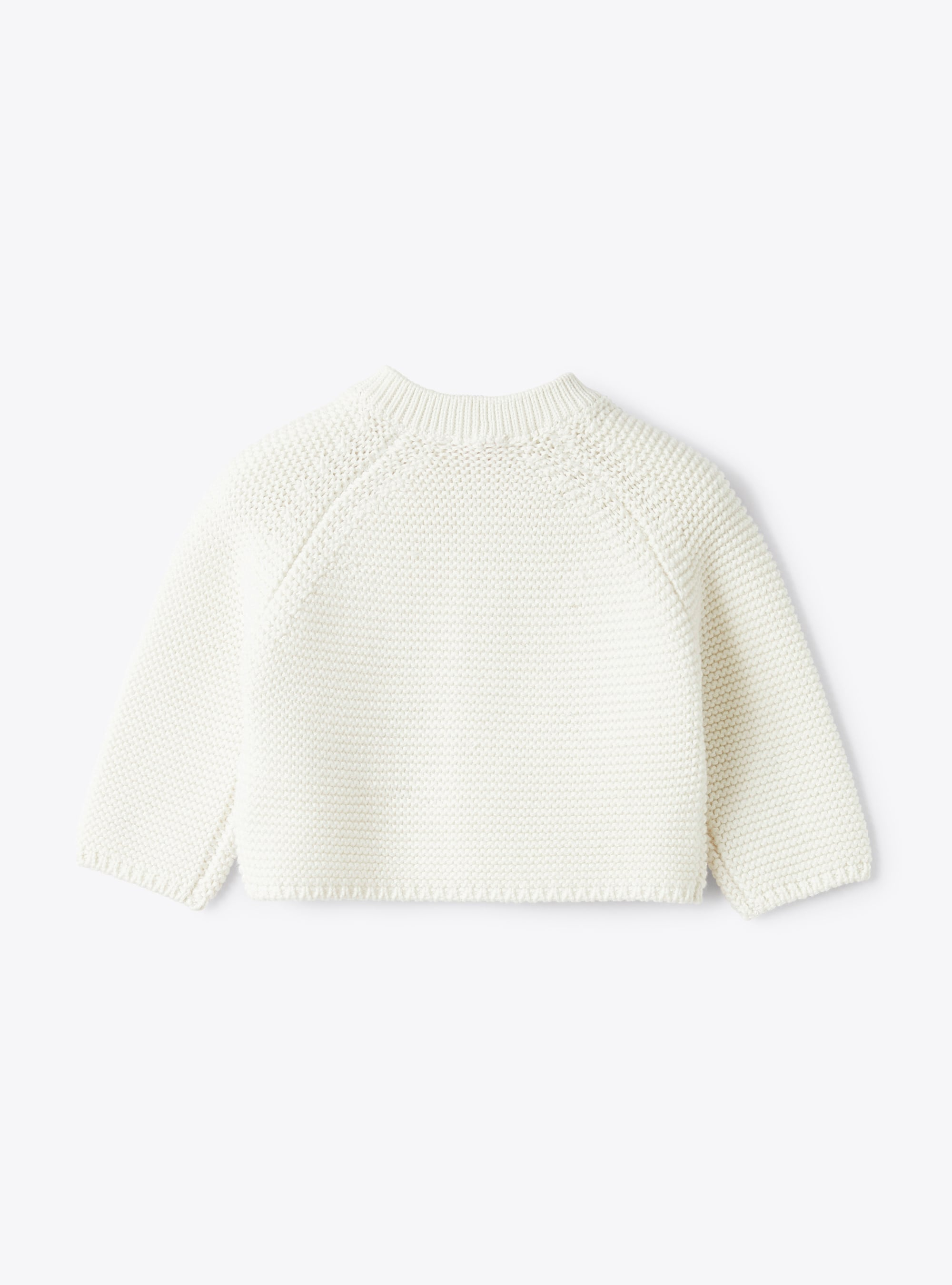 Golfino tricot in cotone organico bianco - Bianco | Il Gufo