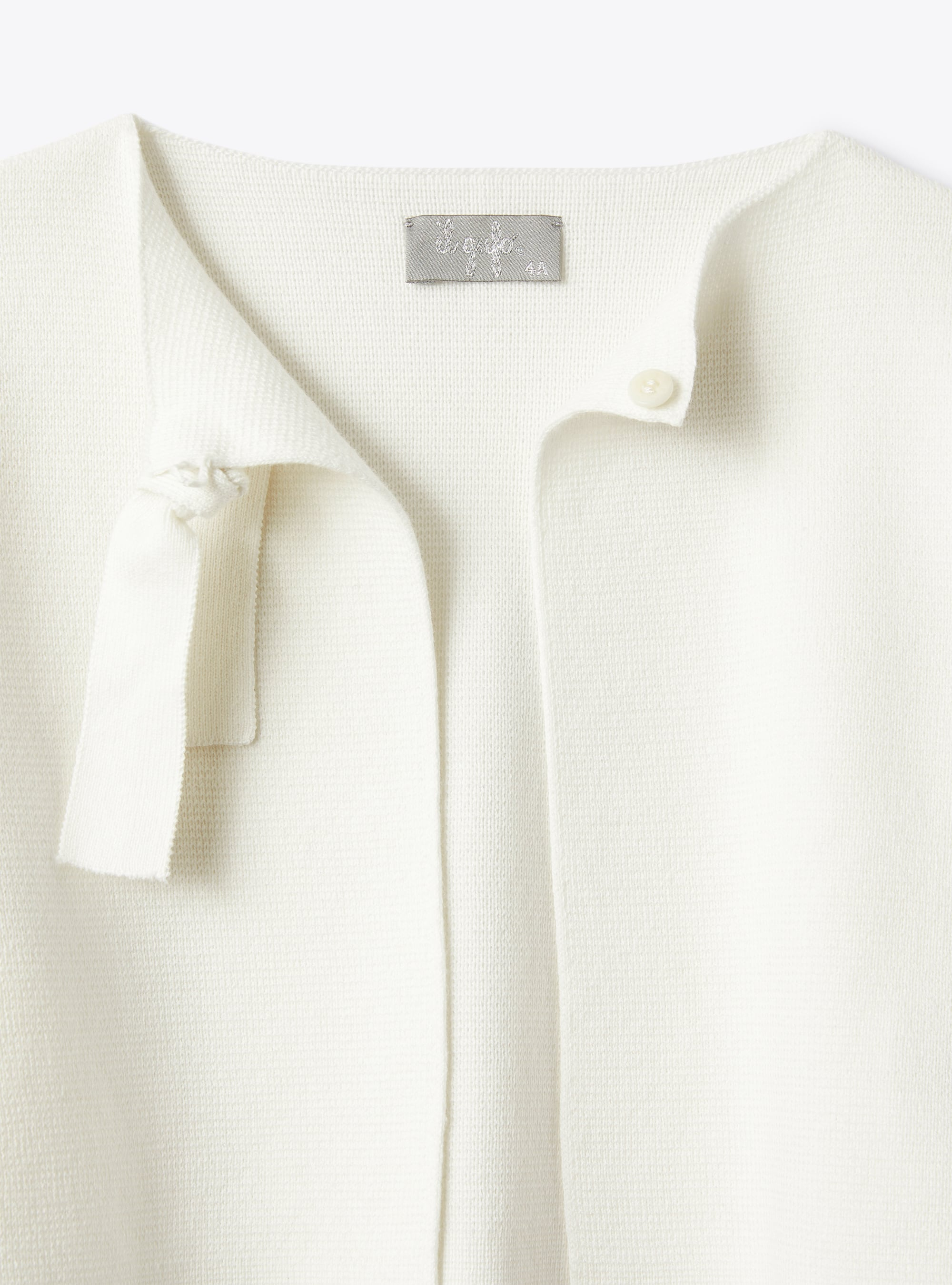 Double-breasted organic cotton cardigan - White | Il Gufo
