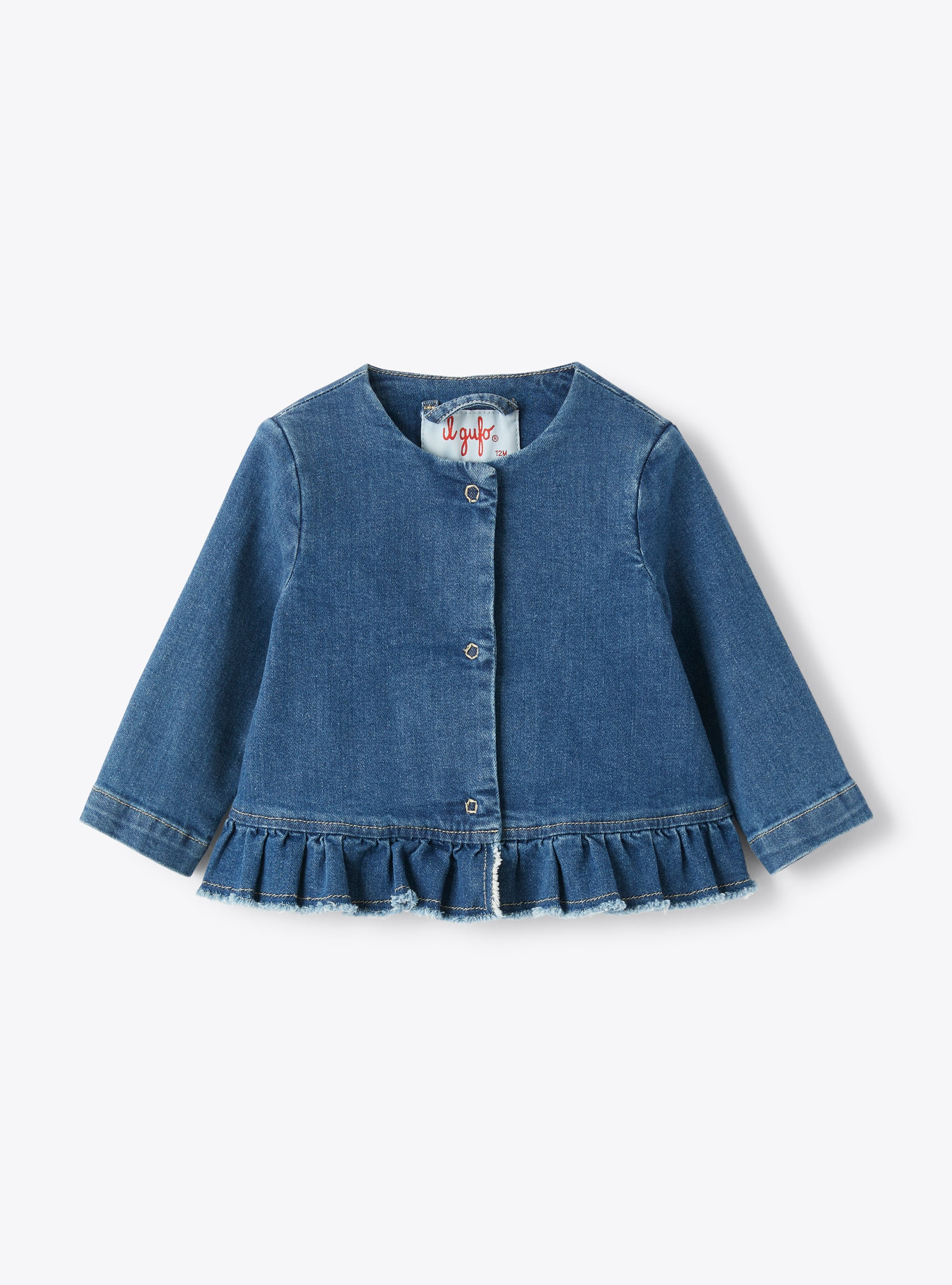 Jacket for baby girls in stretch denim - Jackets - Il Gufo