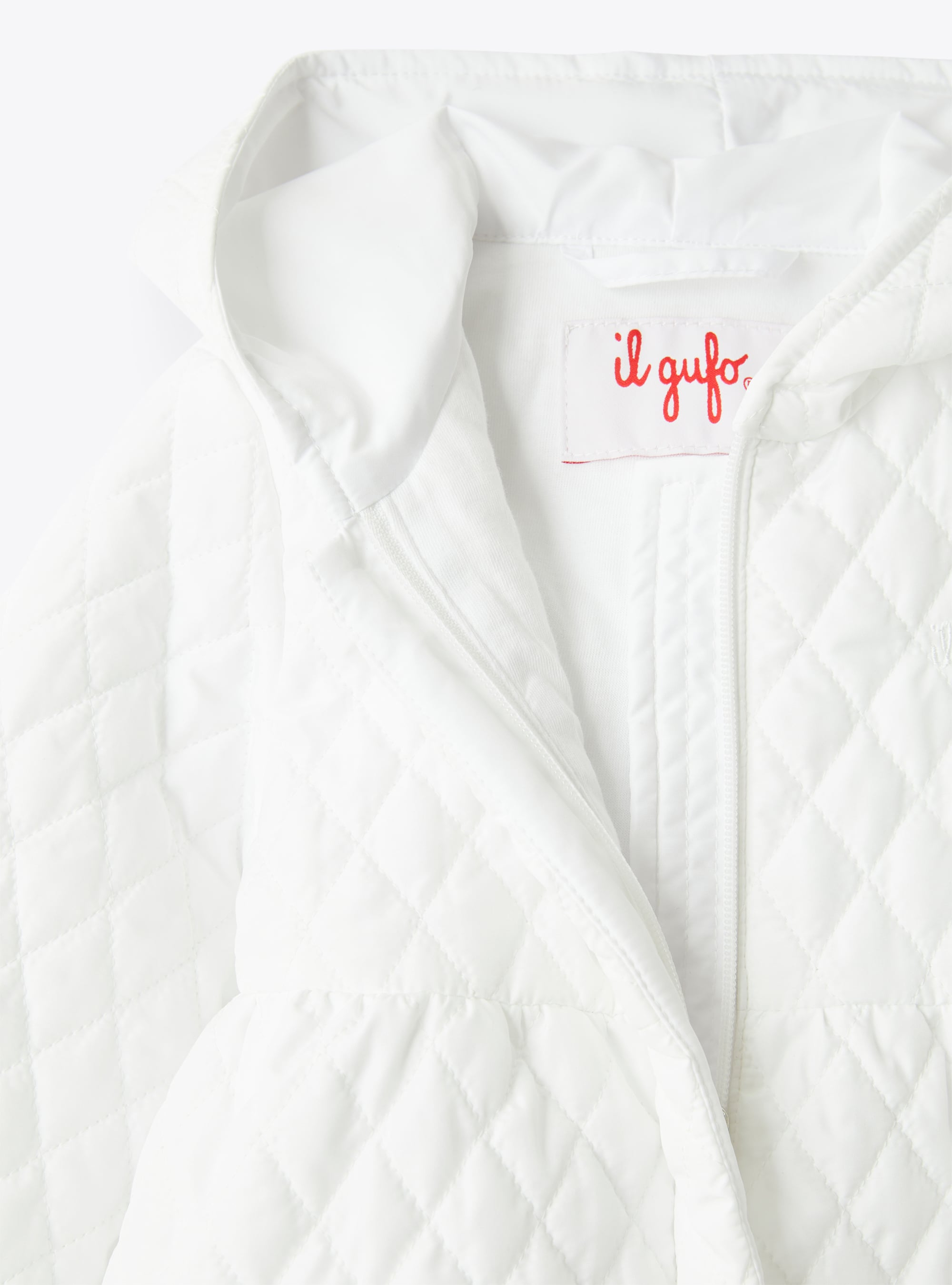 Jacket for baby girls in white microfibre - White | Il Gufo
