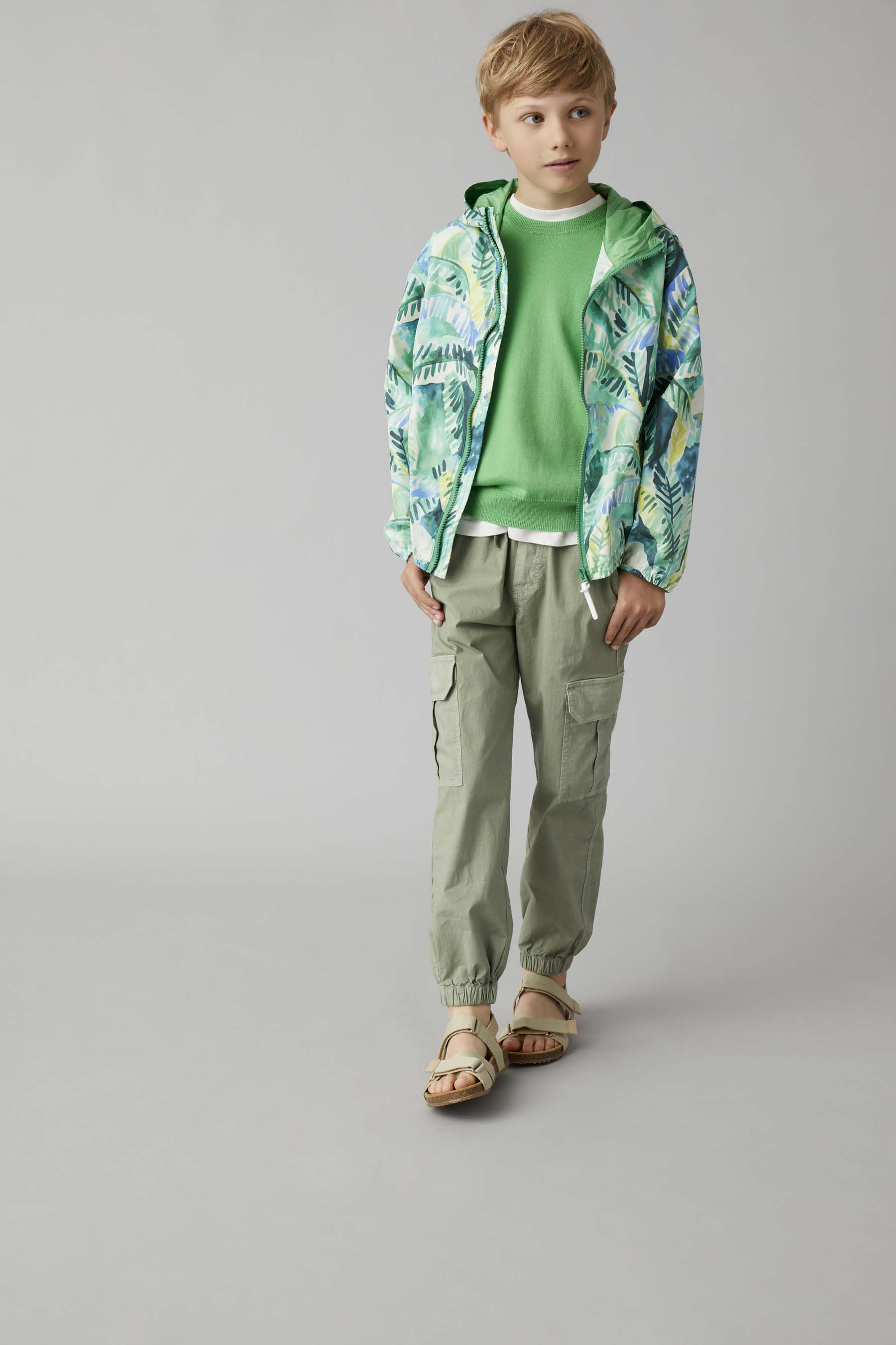 Нейлоновая куртка-ветровка с принтом - Зеленый | Il Gufo