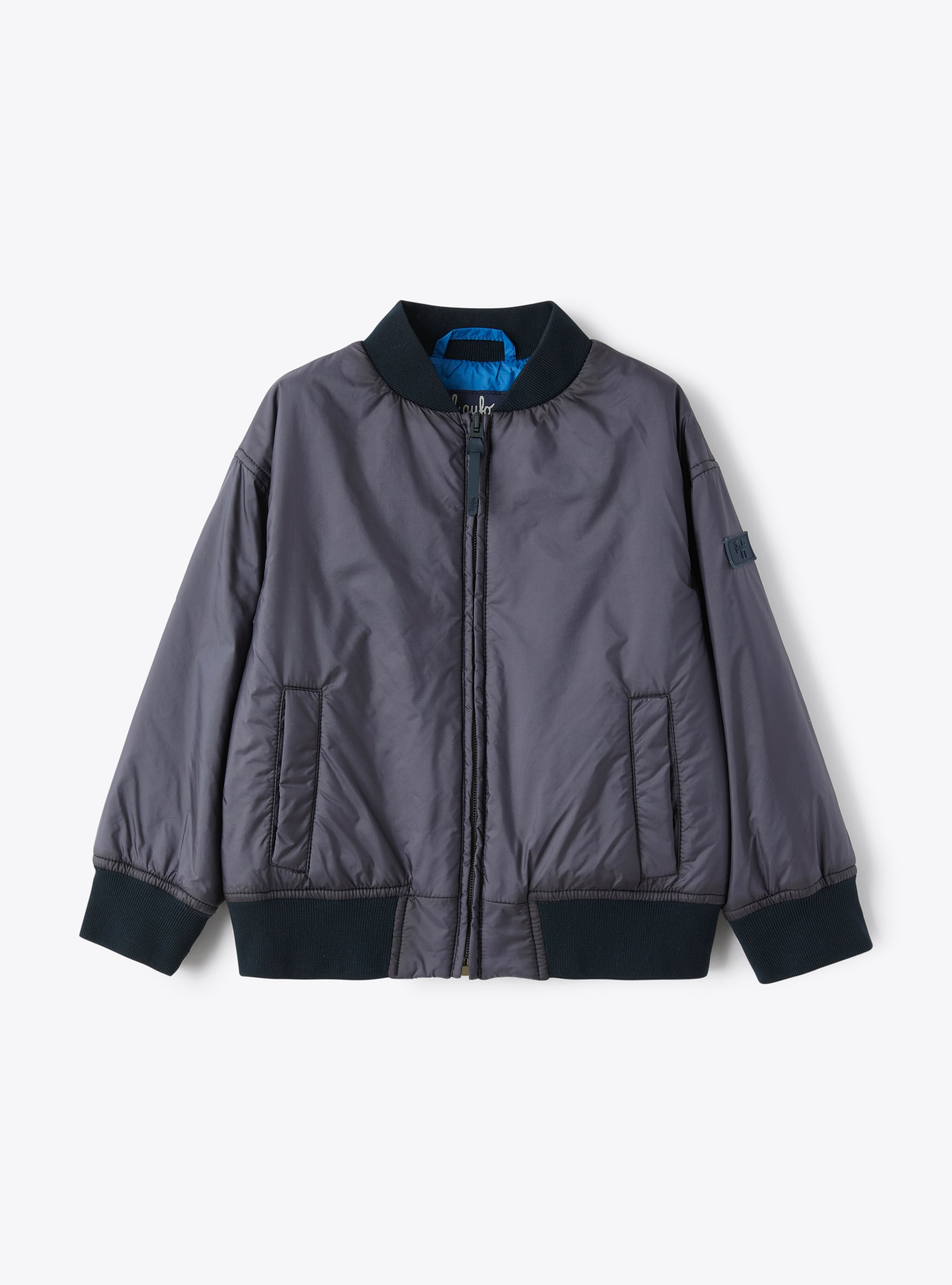 Bomber jacket in downproof nylon - Blue | Il Gufo