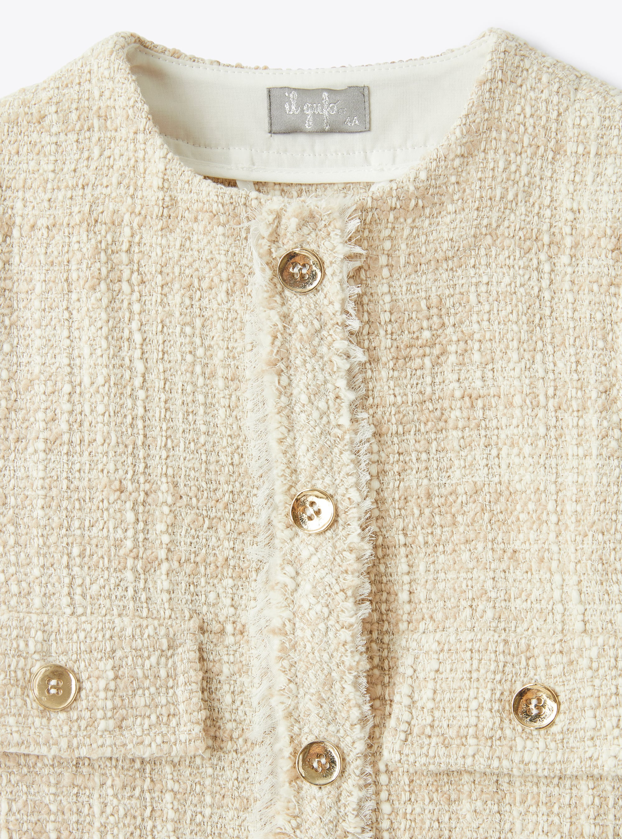 Jacke aus grobem Baumwoll-Tweed-Mischgewebe - Braun | Il Gufo