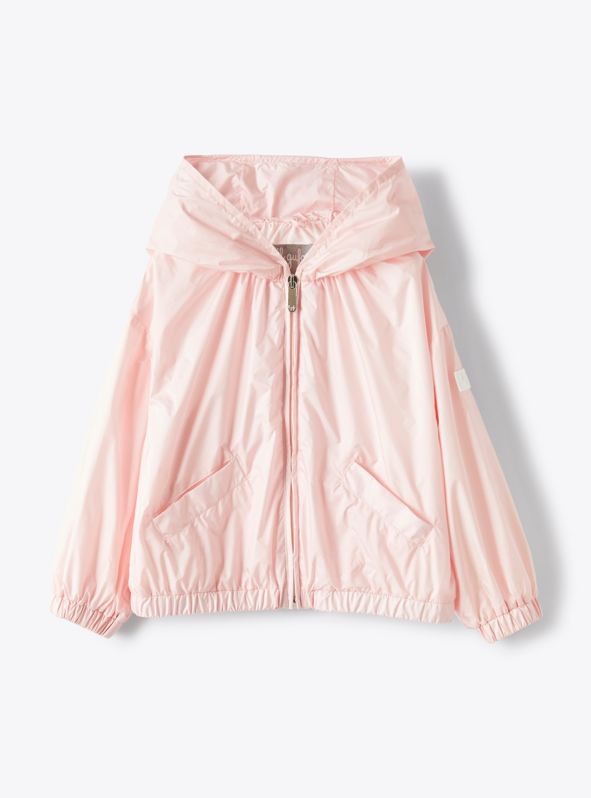 Жемчужно-розовая куртка из пухонепроницаемого нейлона, с капюшоном - куртки - Il Gufo