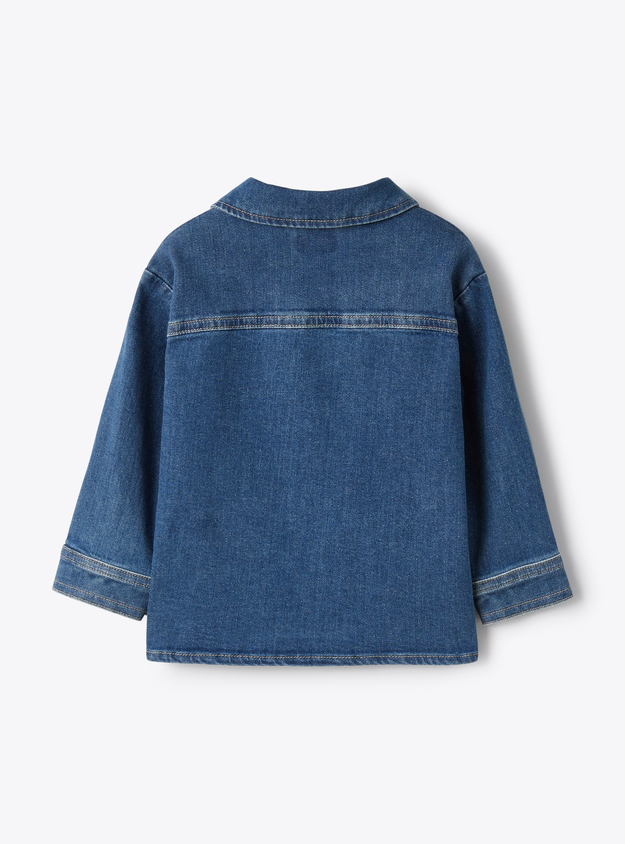 Shirt jacket in stretch denim - Blue | Il Gufo
