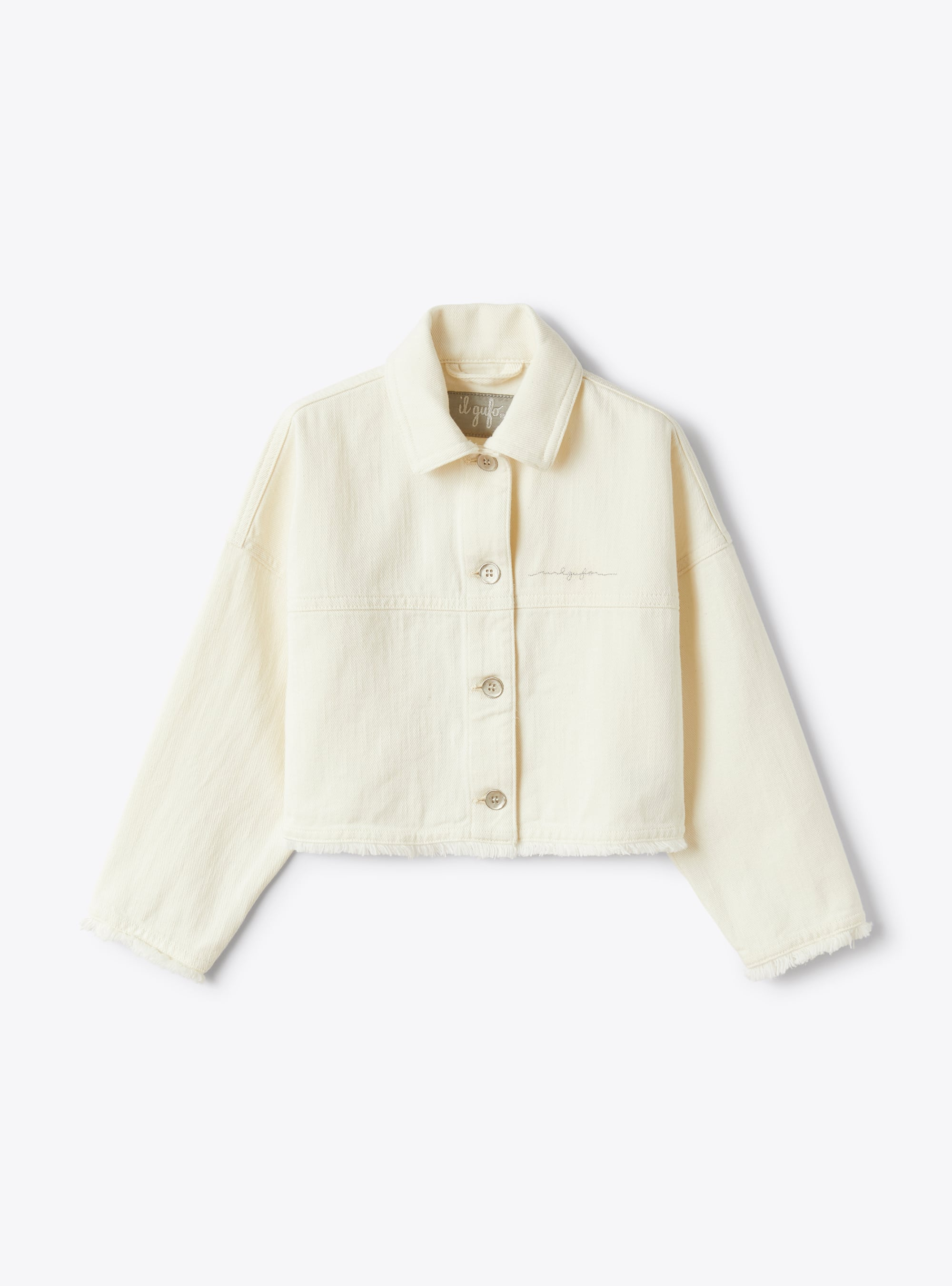 Jacke aus weißem Denim - Weiss | Il Gufo