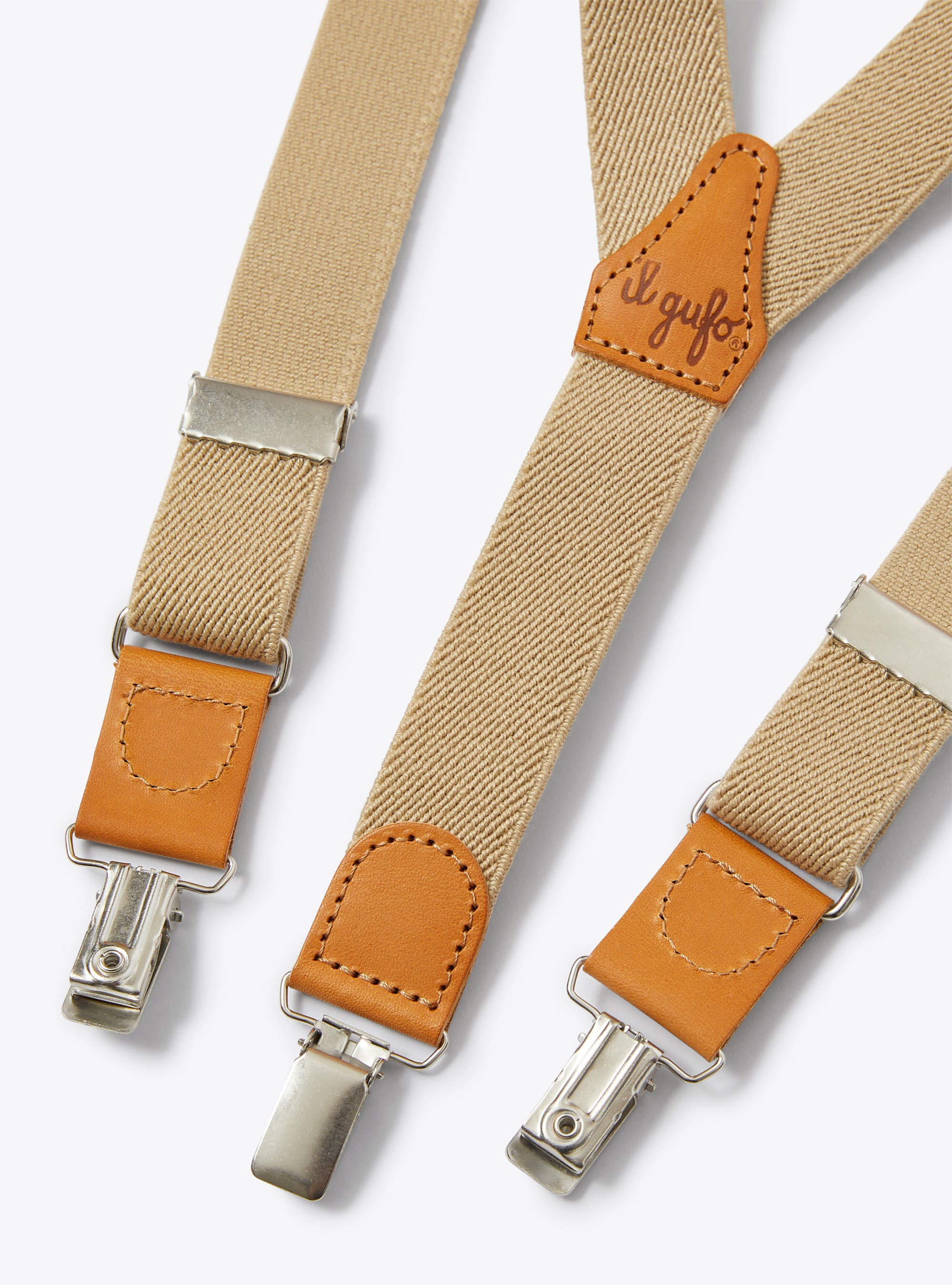 Bretelle elasticizzate color avena - Bianco | Il Gufo