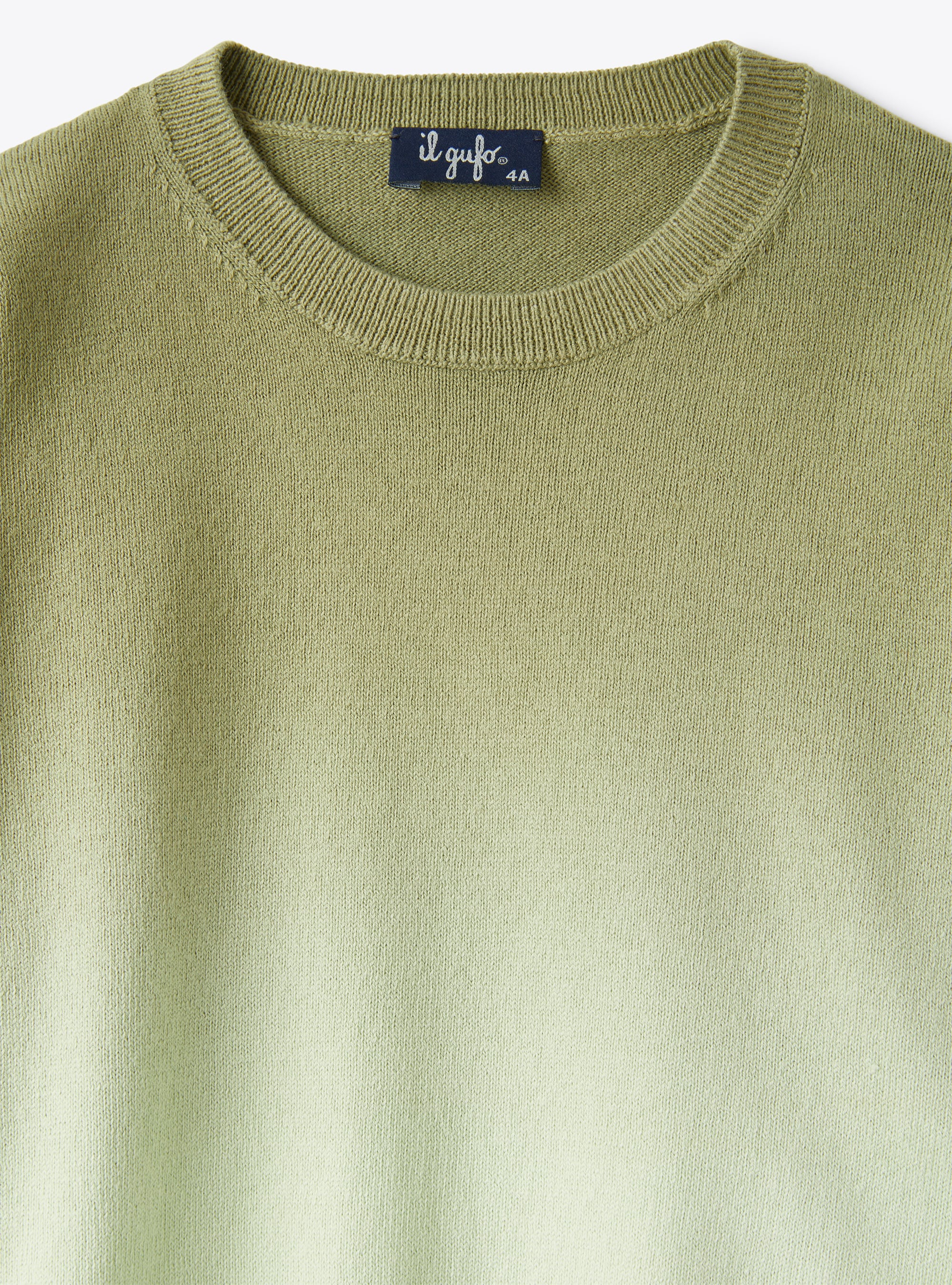 Sweater in sage-green organic cotton - Green | Il Gufo