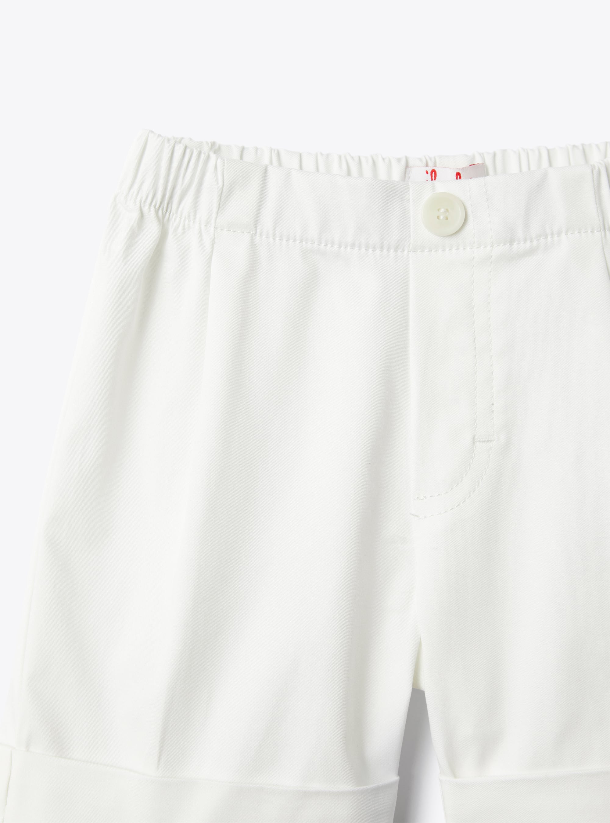 Bermuda shorts for baby boys in white stretch gabardine - White | Il Gufo