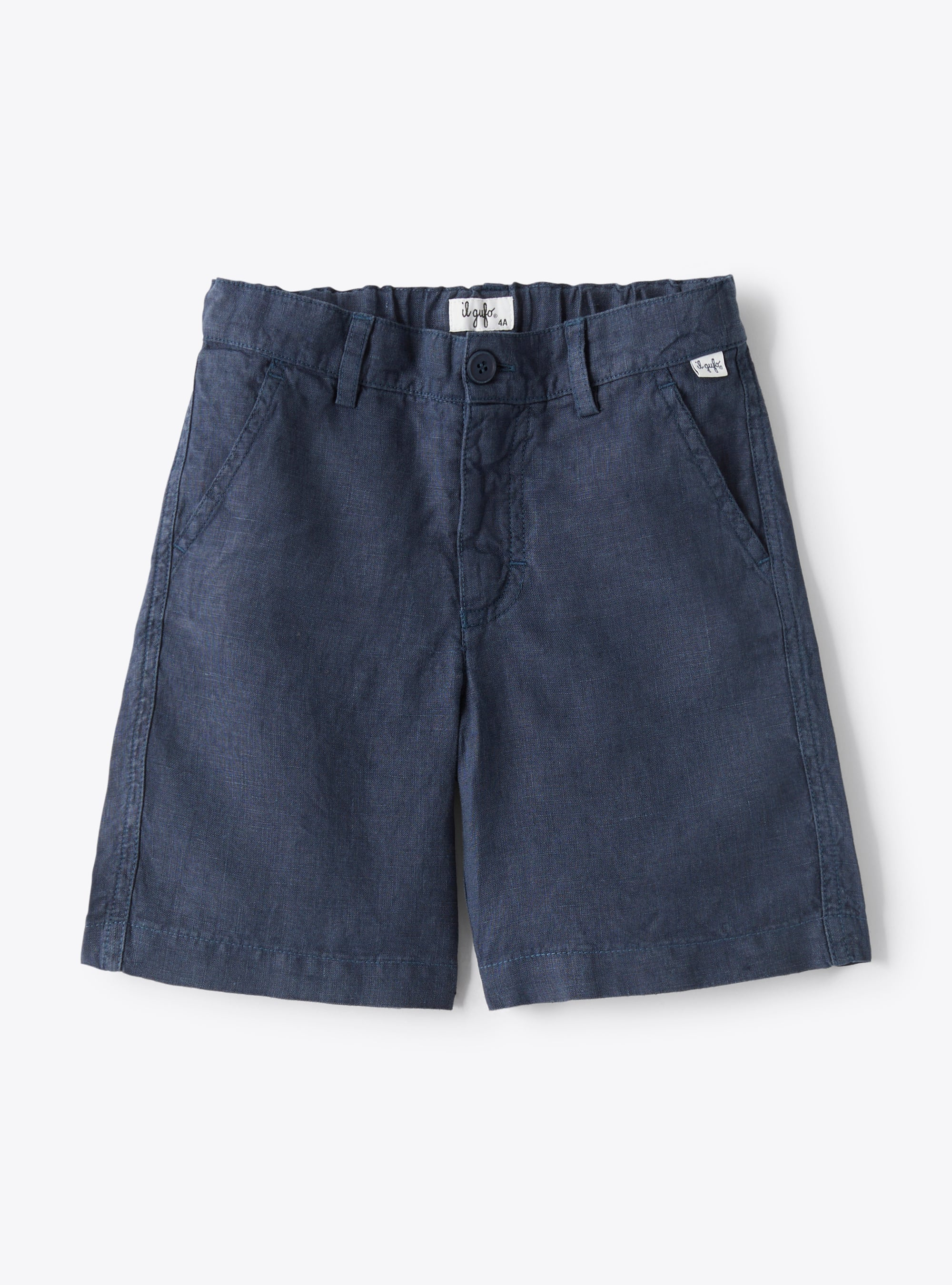 Bermuda shorts in linen - Blue | Il Gufo