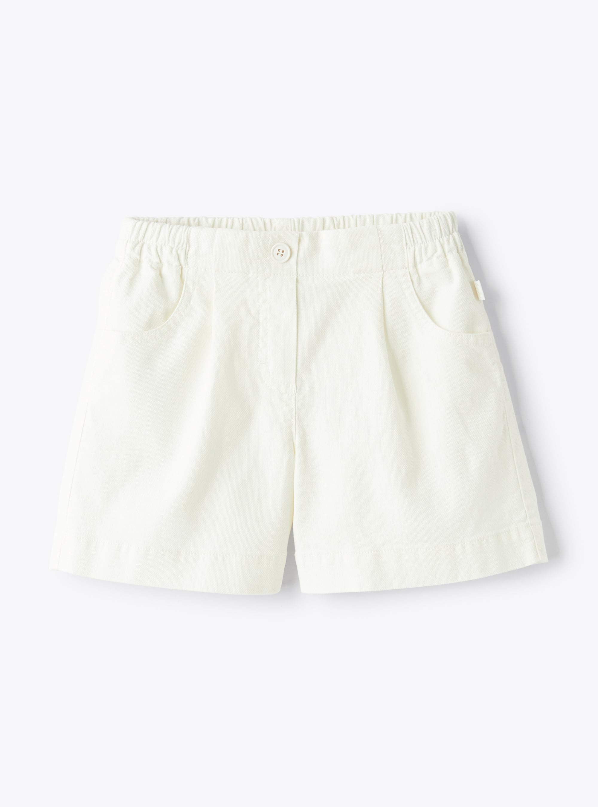 Bermuda shorts in white garment-dyed canvas - Trousers - Il Gufo