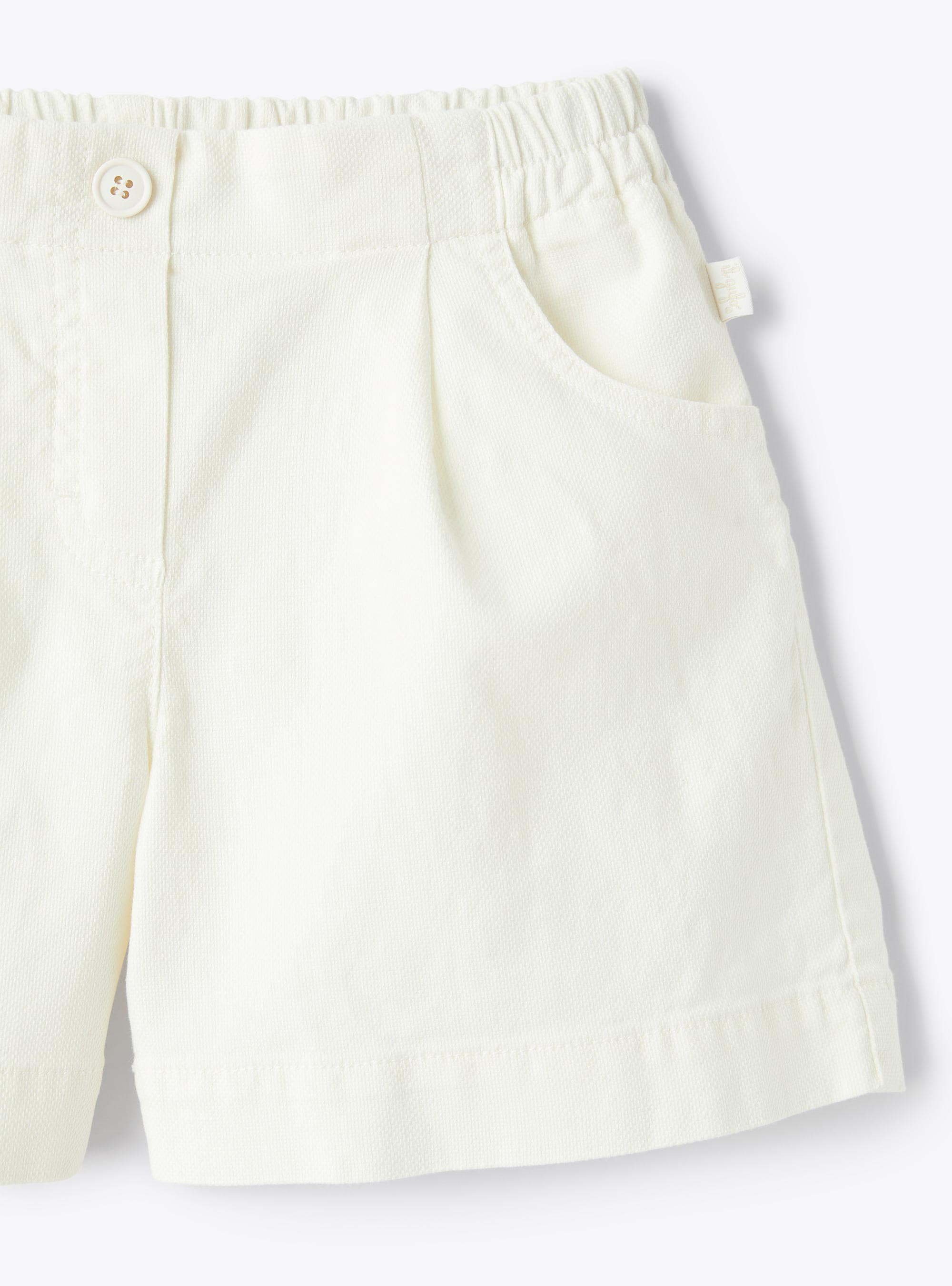 Bermuda shorts in white garment-dyed canvas - White | Il Gufo