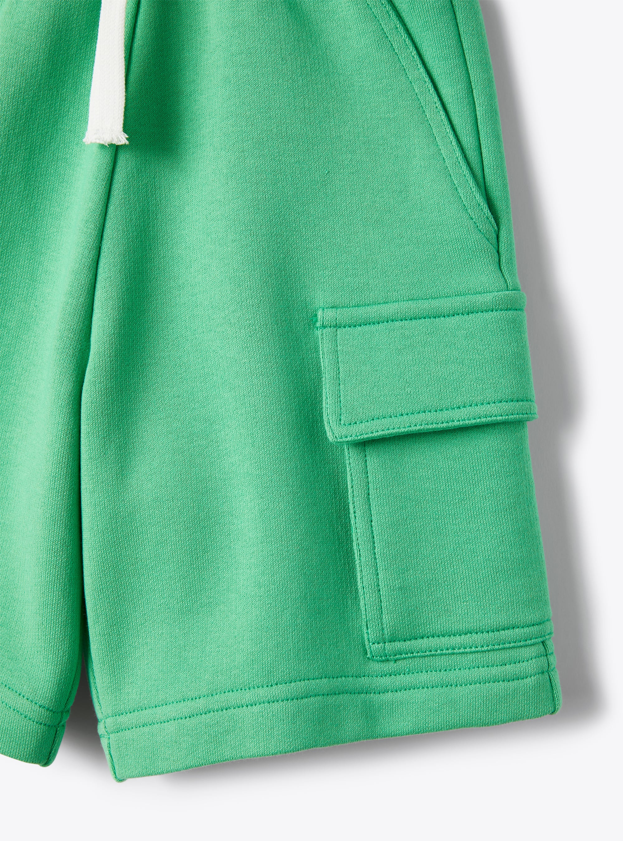 Cargo-style bermuda shorts in lime-green fleece - Green | Il Gufo