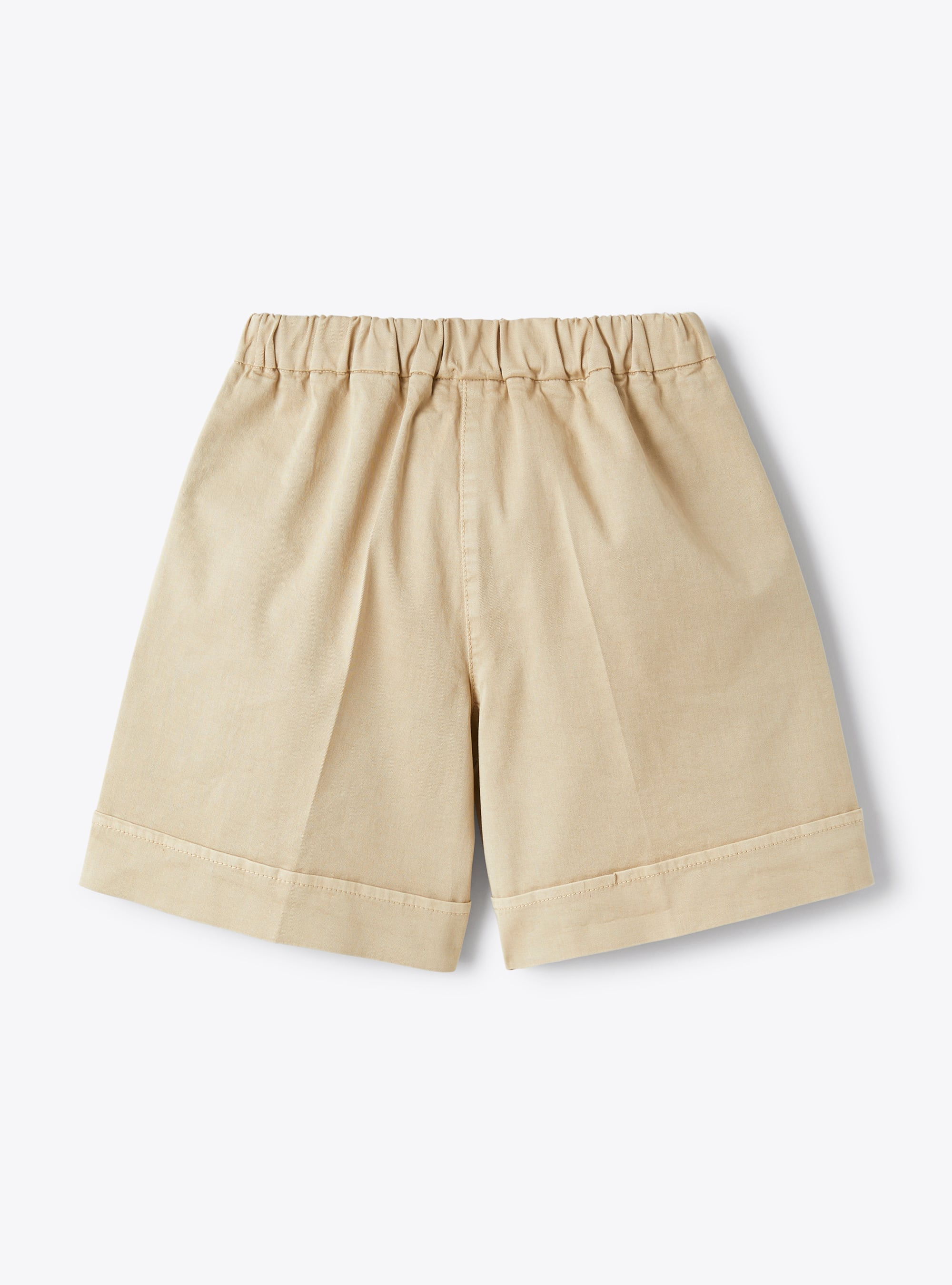 Bermuda shorts in oatmeal-coloured stretch gabardine - Brown | Il Gufo