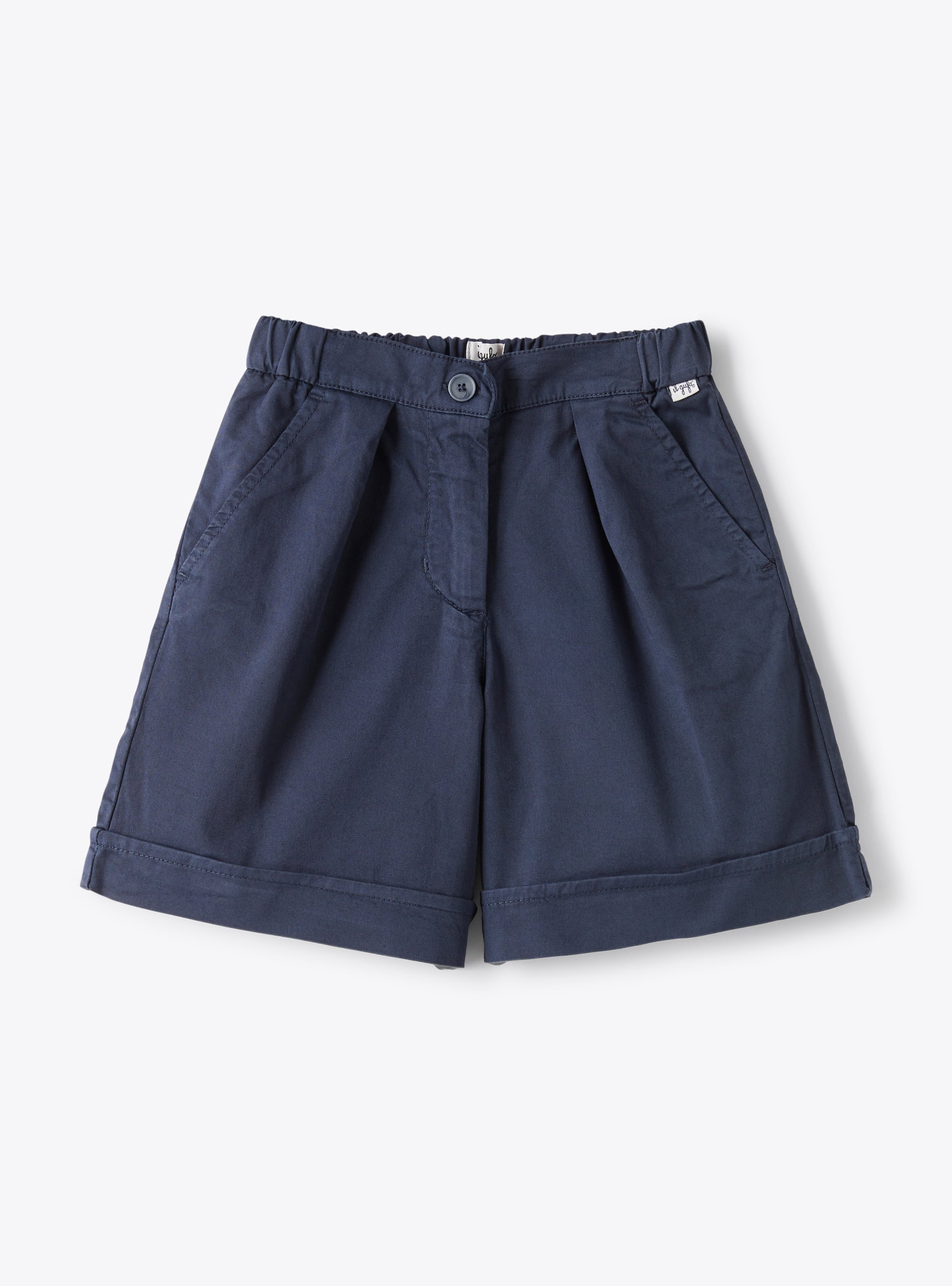 Bermuda shorts in blue stretch gabardine - Trousers - Il Gufo