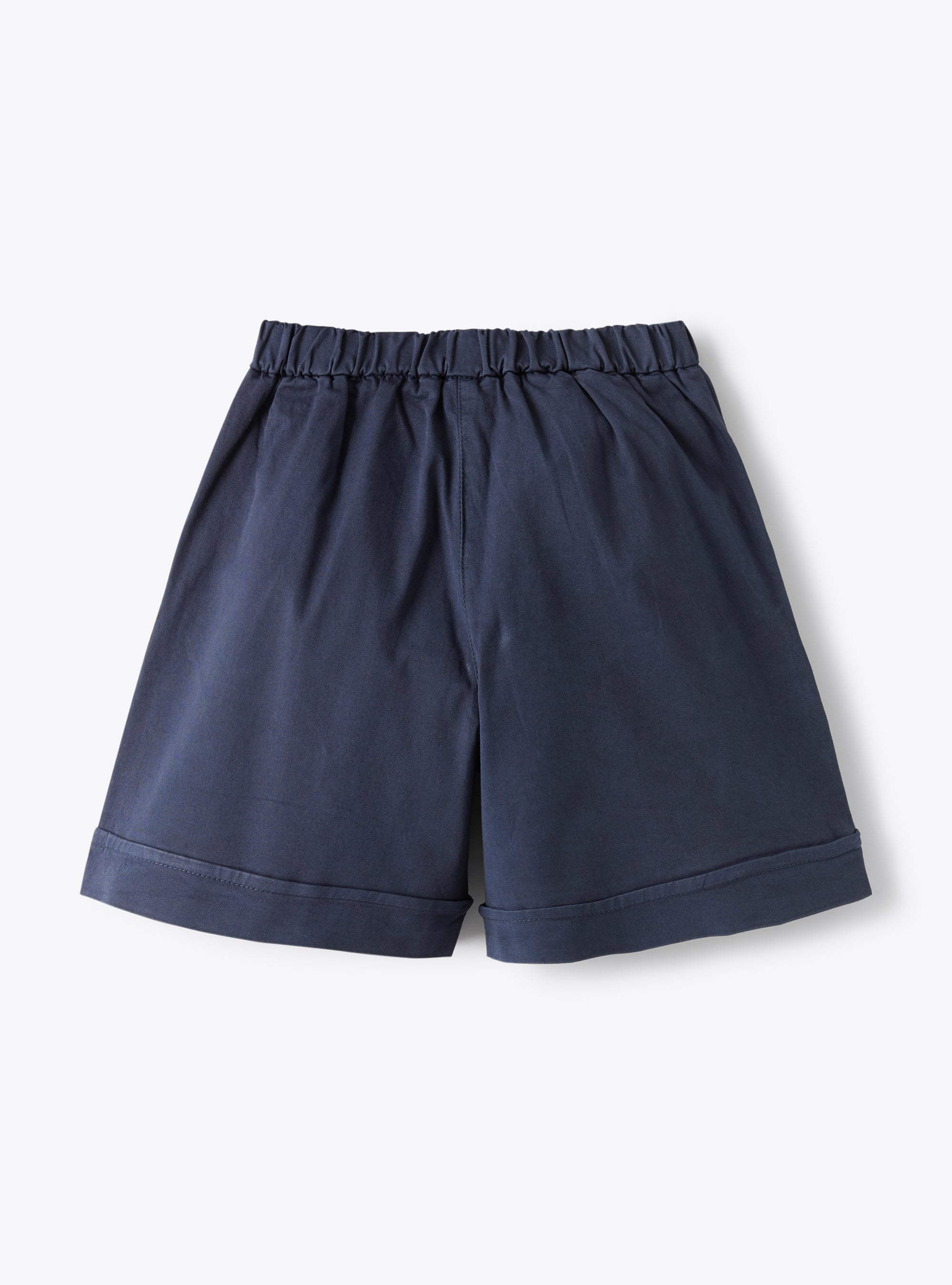 Bermuda shorts in blue stretch gabardine - Blue | Il Gufo