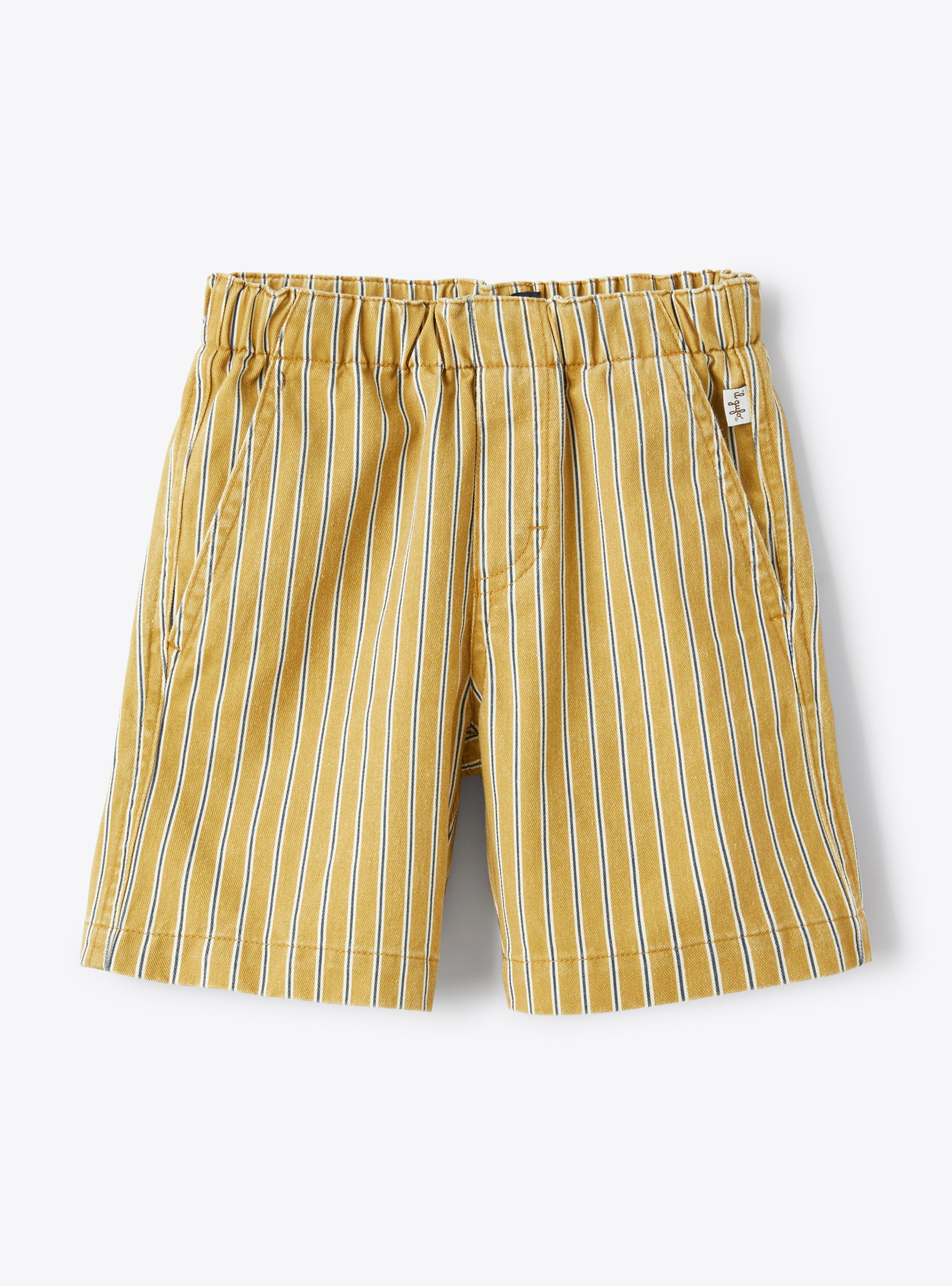 Bermuda shorts in striped canvas - Brown | Il Gufo