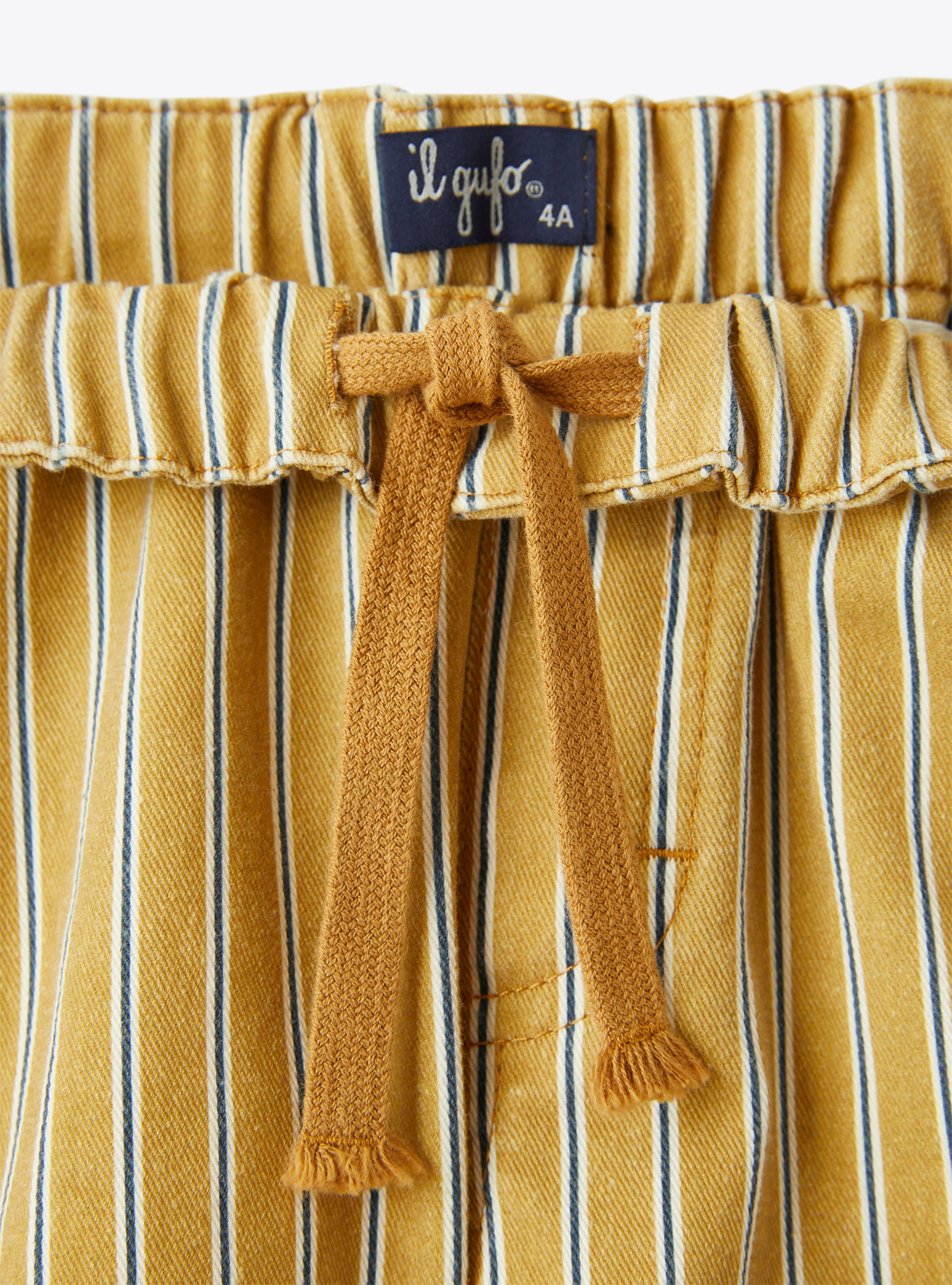 Bermuda shorts in striped canvas - Brown | Il Gufo