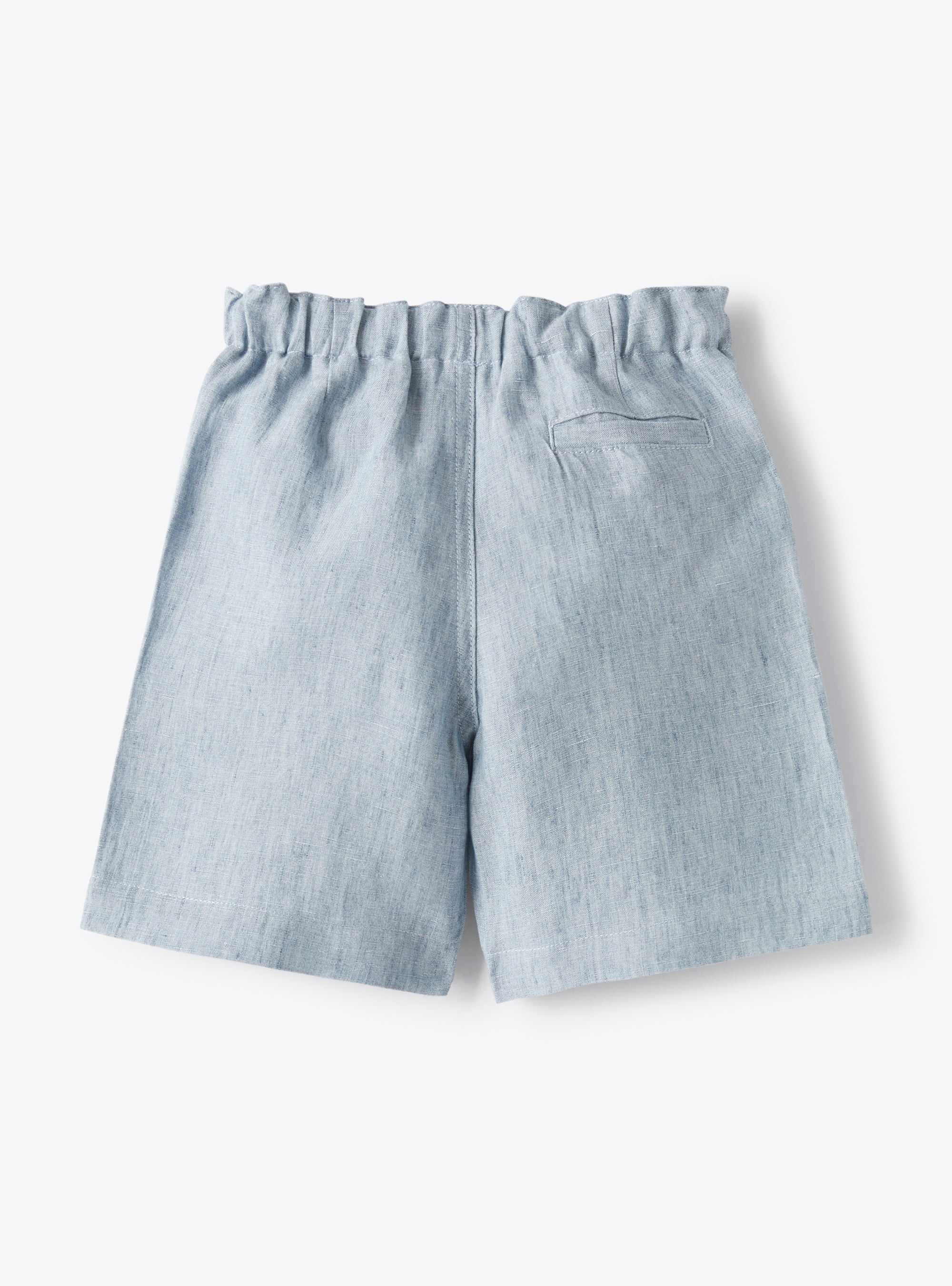 Bermuda shorts in sky-blue mélange linen - Light blue | Il Gufo
