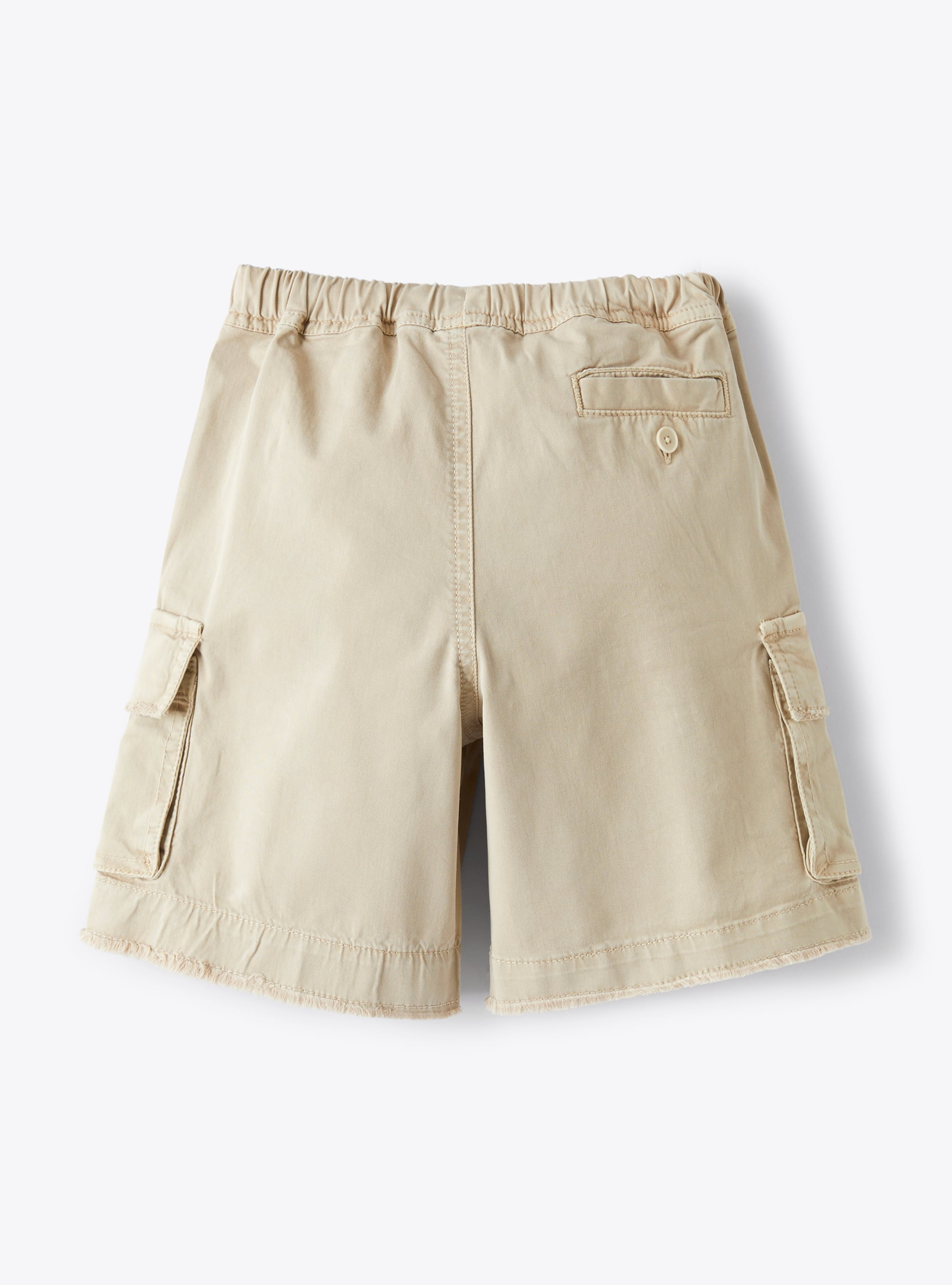 Cargo-style bermuda shorts in oatmeal-coloured stretch gabardine - Brown | Il Gufo