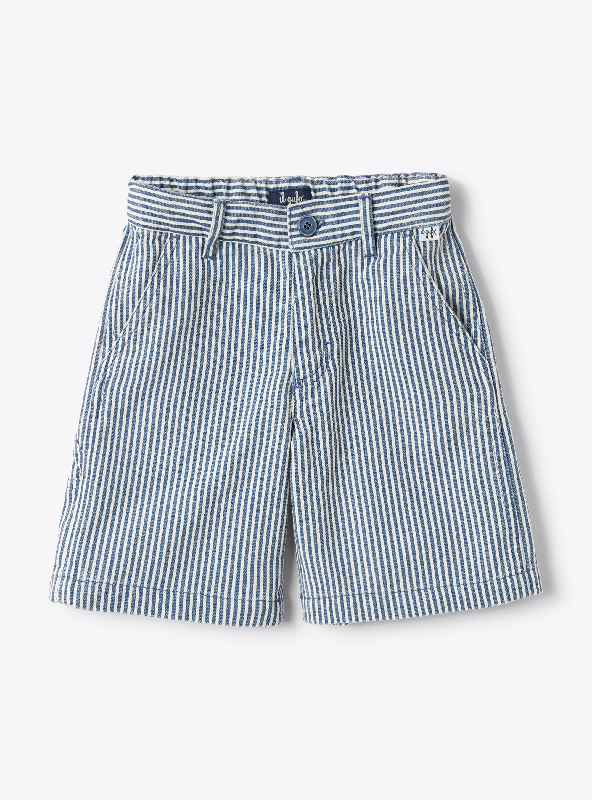 Bermuda shorts in a stripe pattern - Blue | Il Gufo