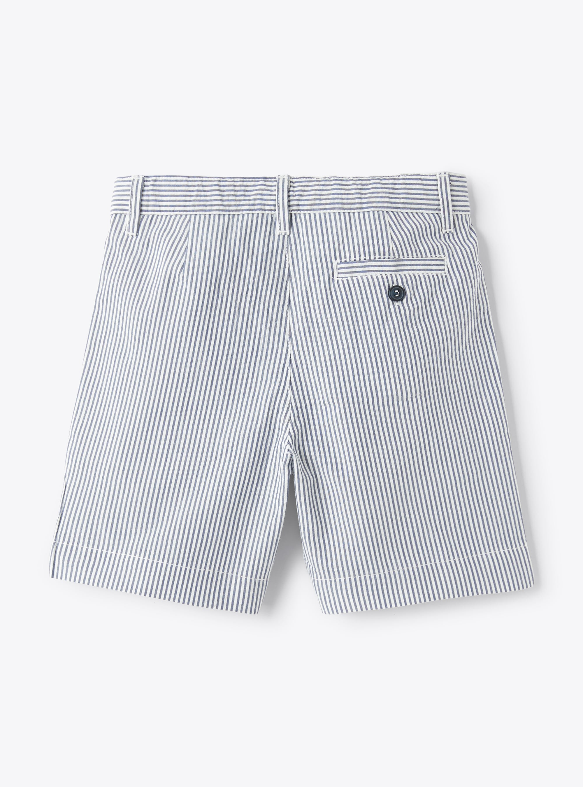 Bermuda shorts in blue-&-white striped seersucker - Blue | Il Gufo
