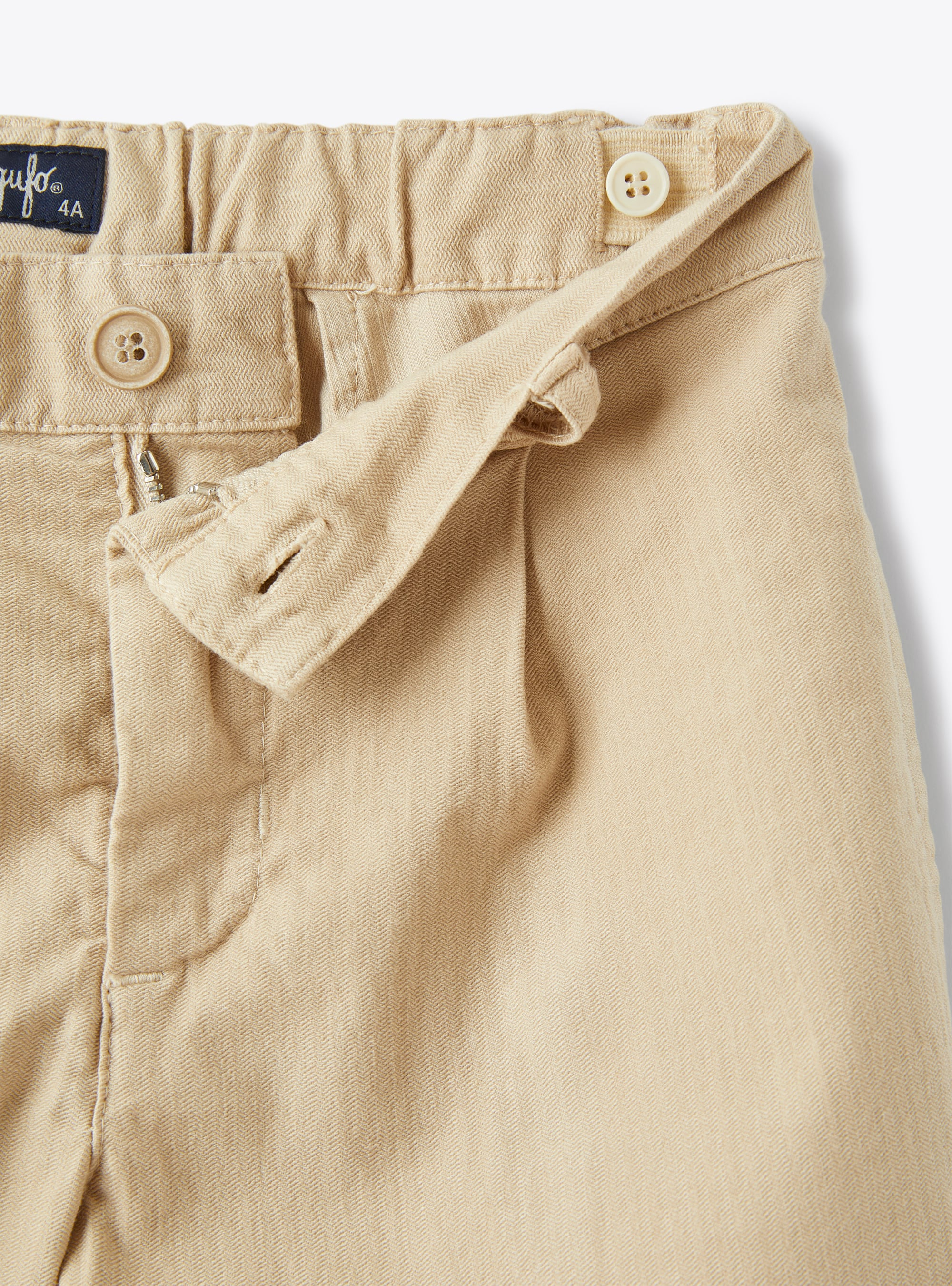Bermuda shorts in herringbone-patterned stretch cotton - Brown | Il Gufo