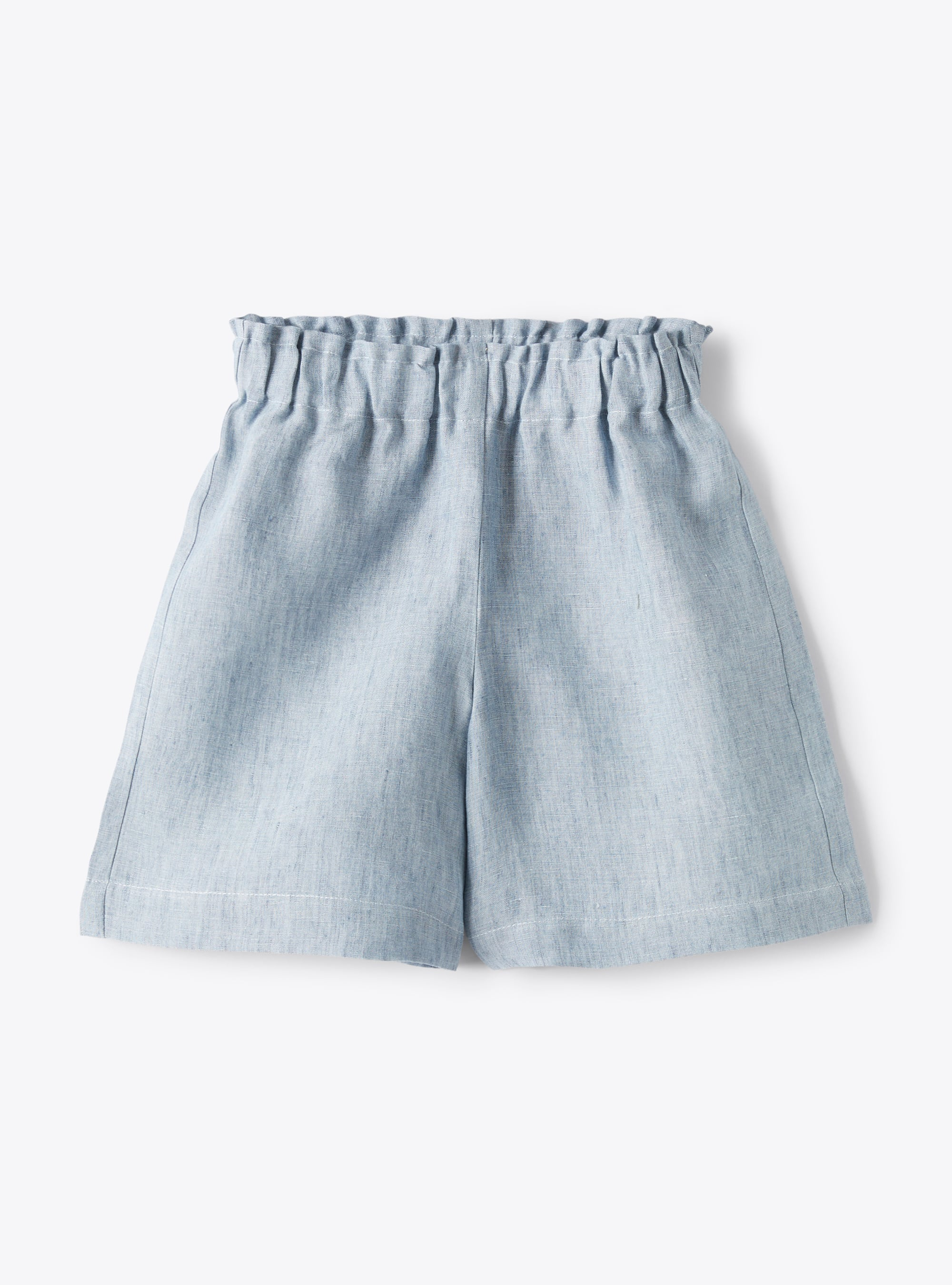 Bermuda shorts in sky-blue mélange linen - Trousers - Il Gufo