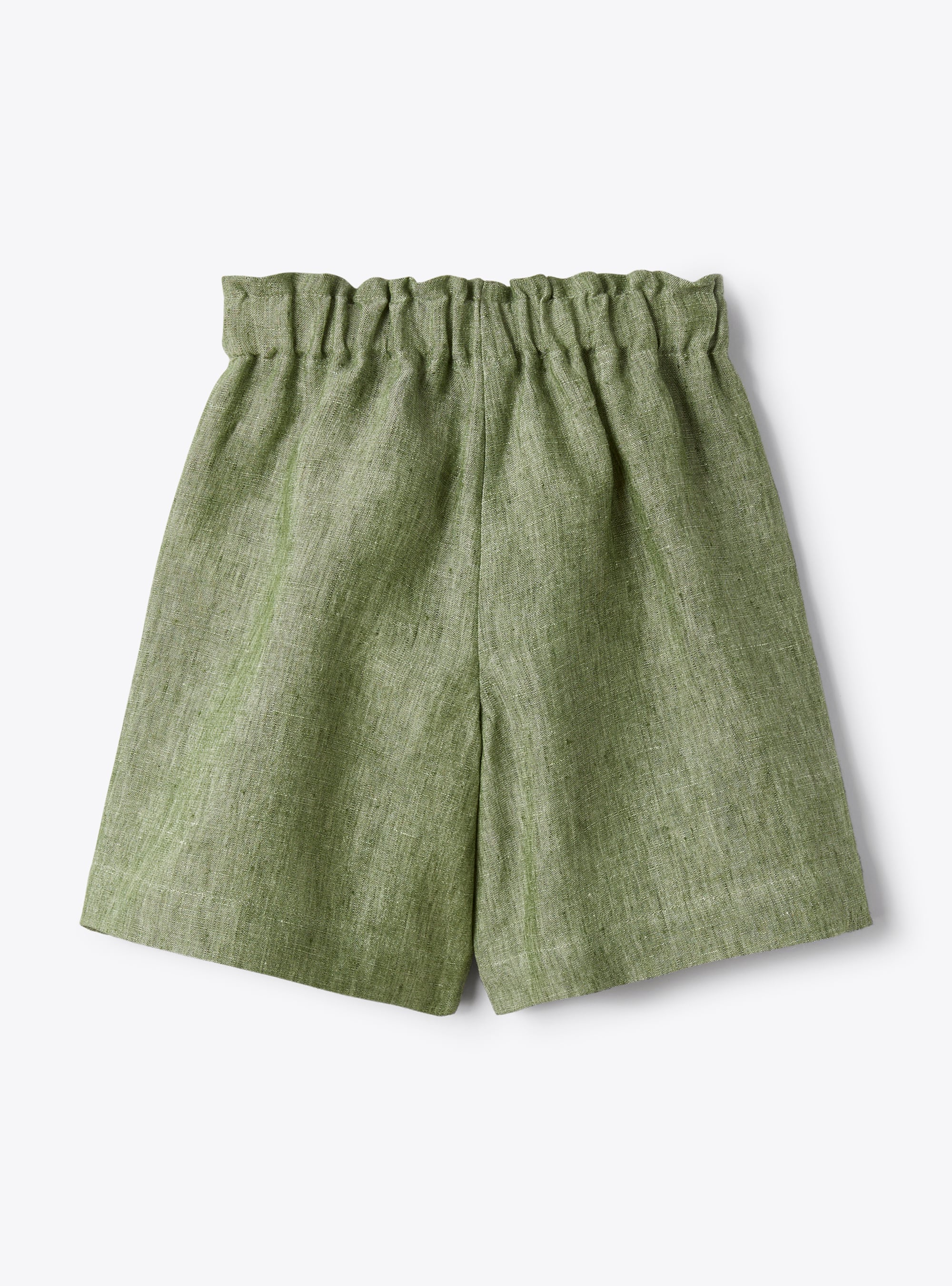 Bermuda shorts in sage-green mélange linen - Green | Il Gufo