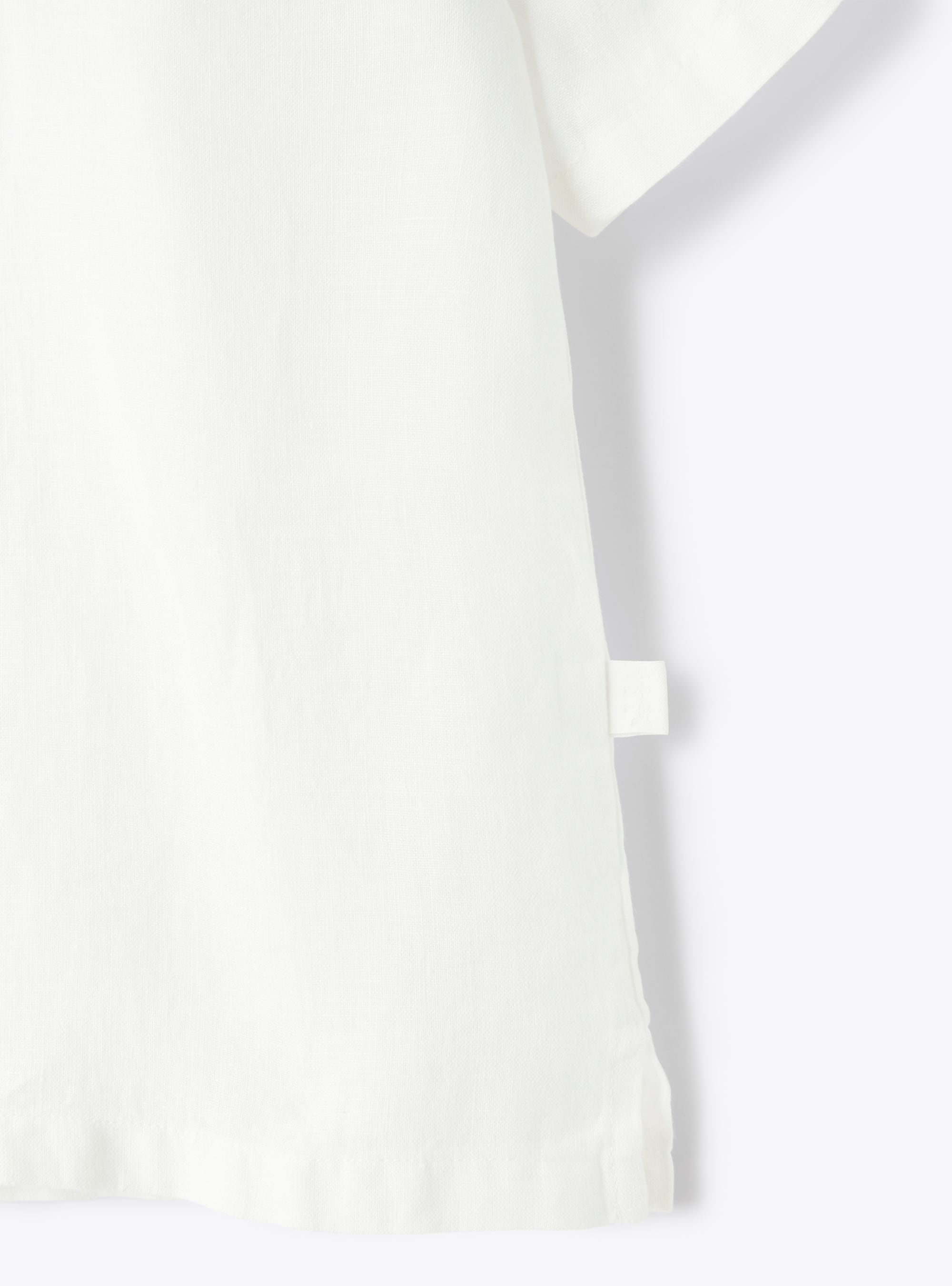 Camicia con collo alla coreana in lino - Bianco | Il Gufo