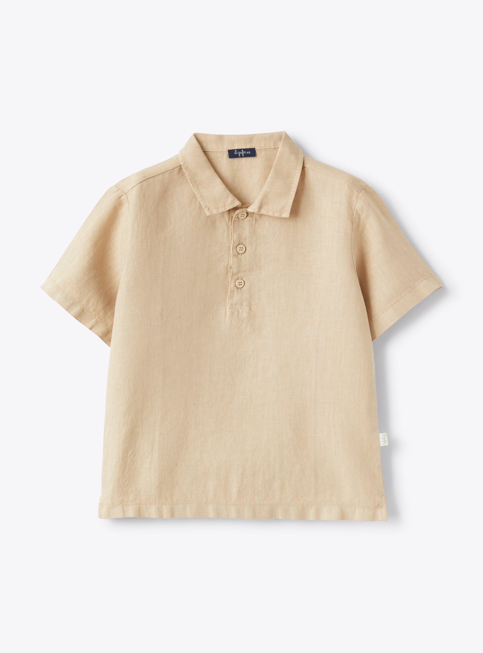 Linen shirt with mandarin collar - Brown | Il Gufo