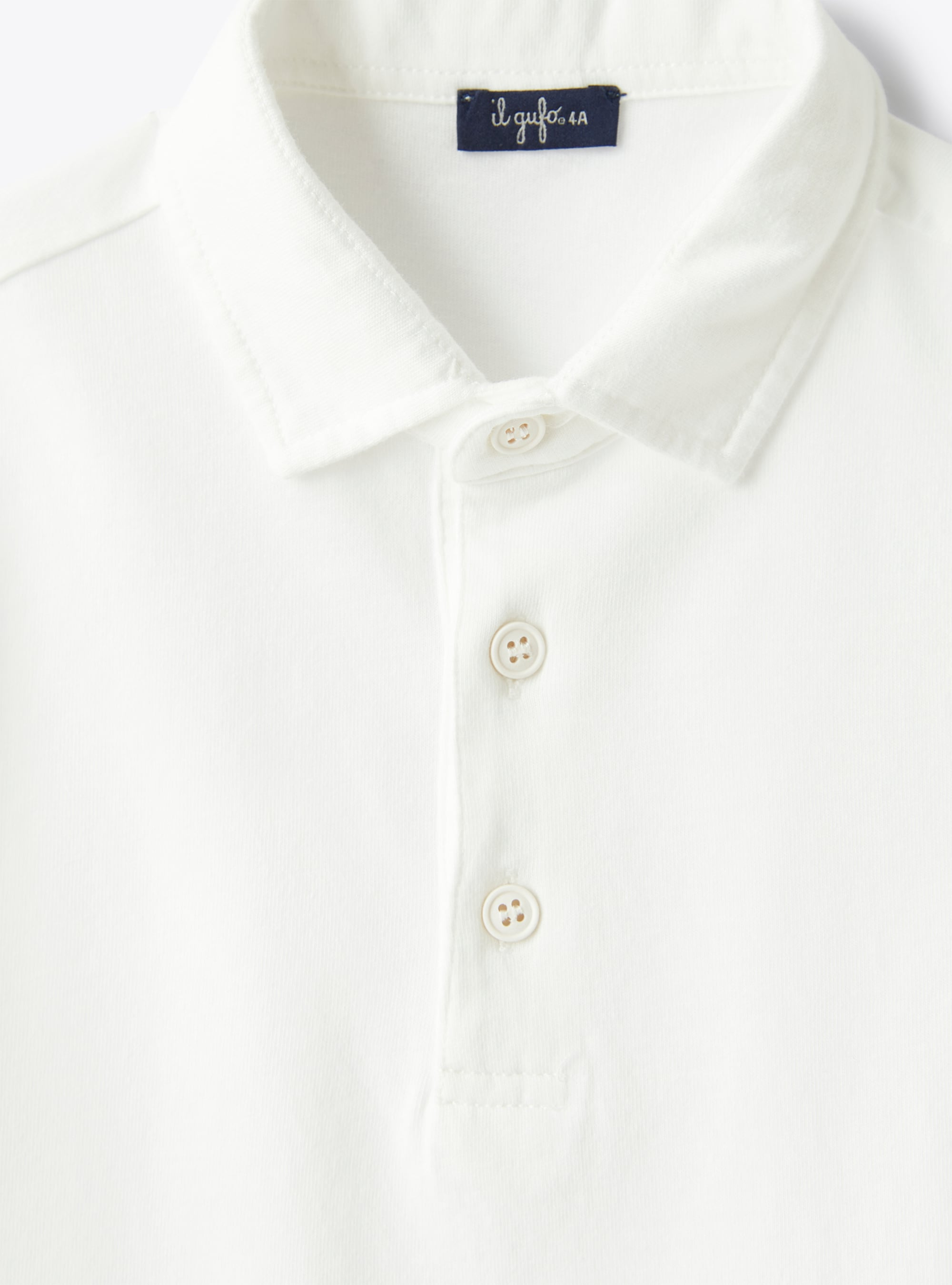Poloshirt aus weißer Bio-Baumwolle - Weiss | Il Gufo