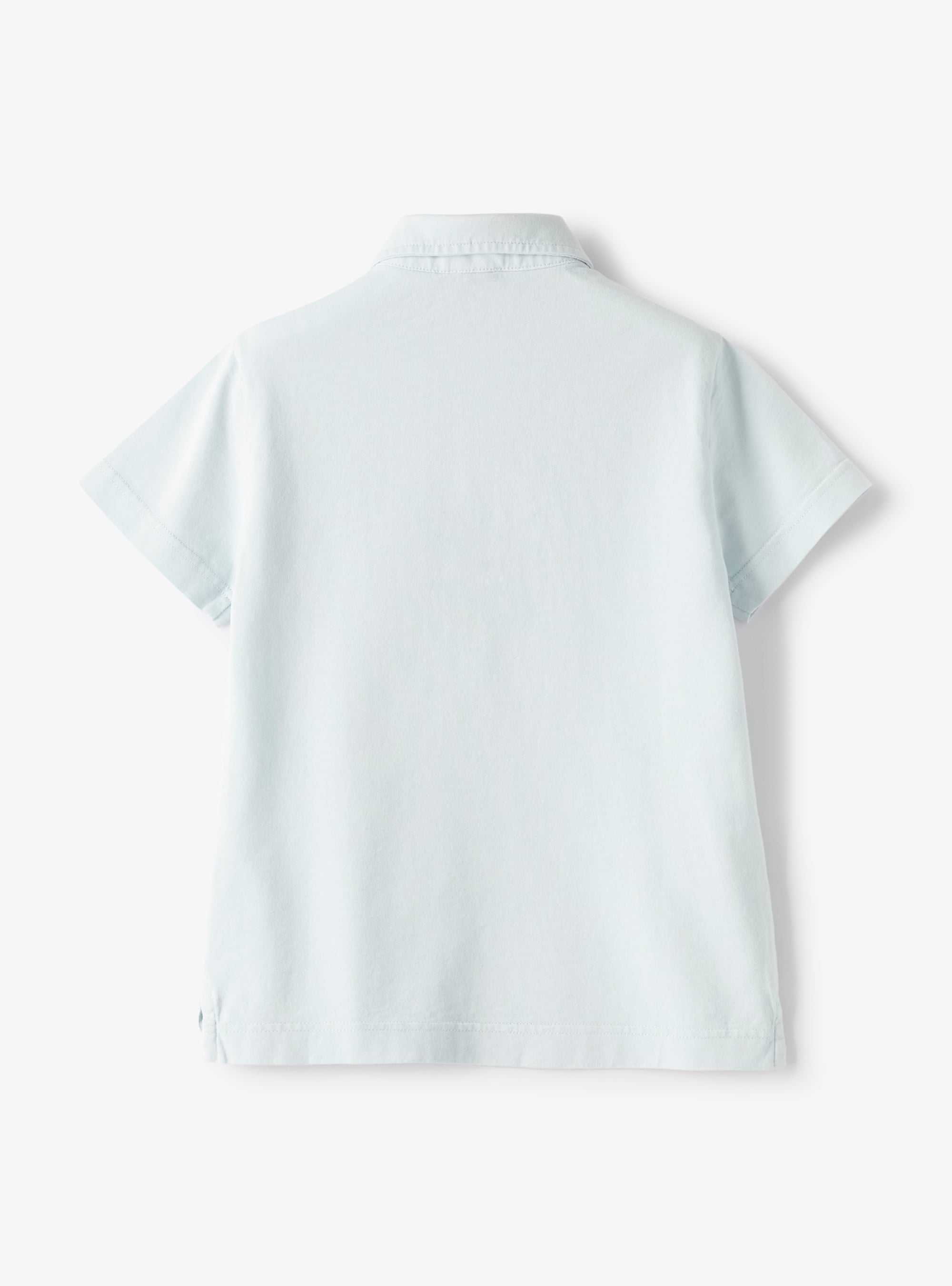 Organic cotton polo shirt - Light blue | Il Gufo