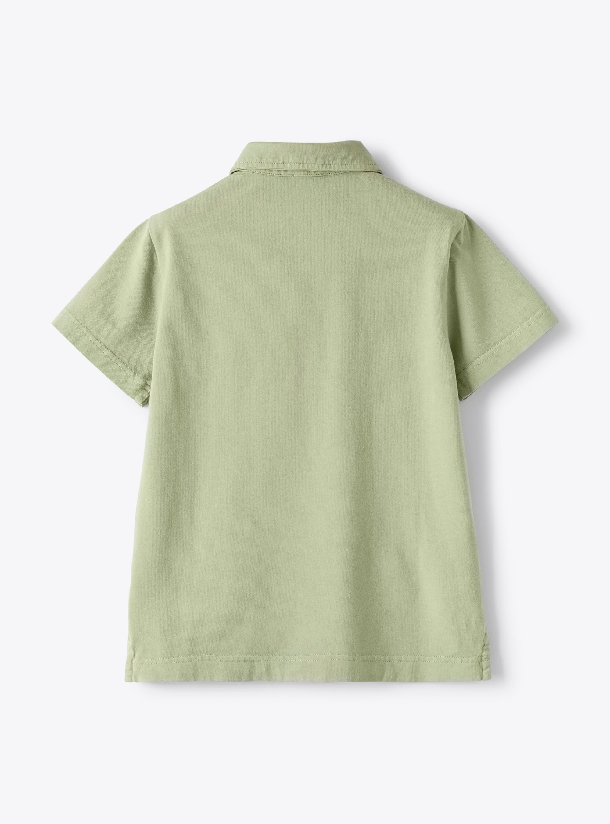 Poloshirt aus weißer Bio-Baumwolle - Grün | Il Gufo