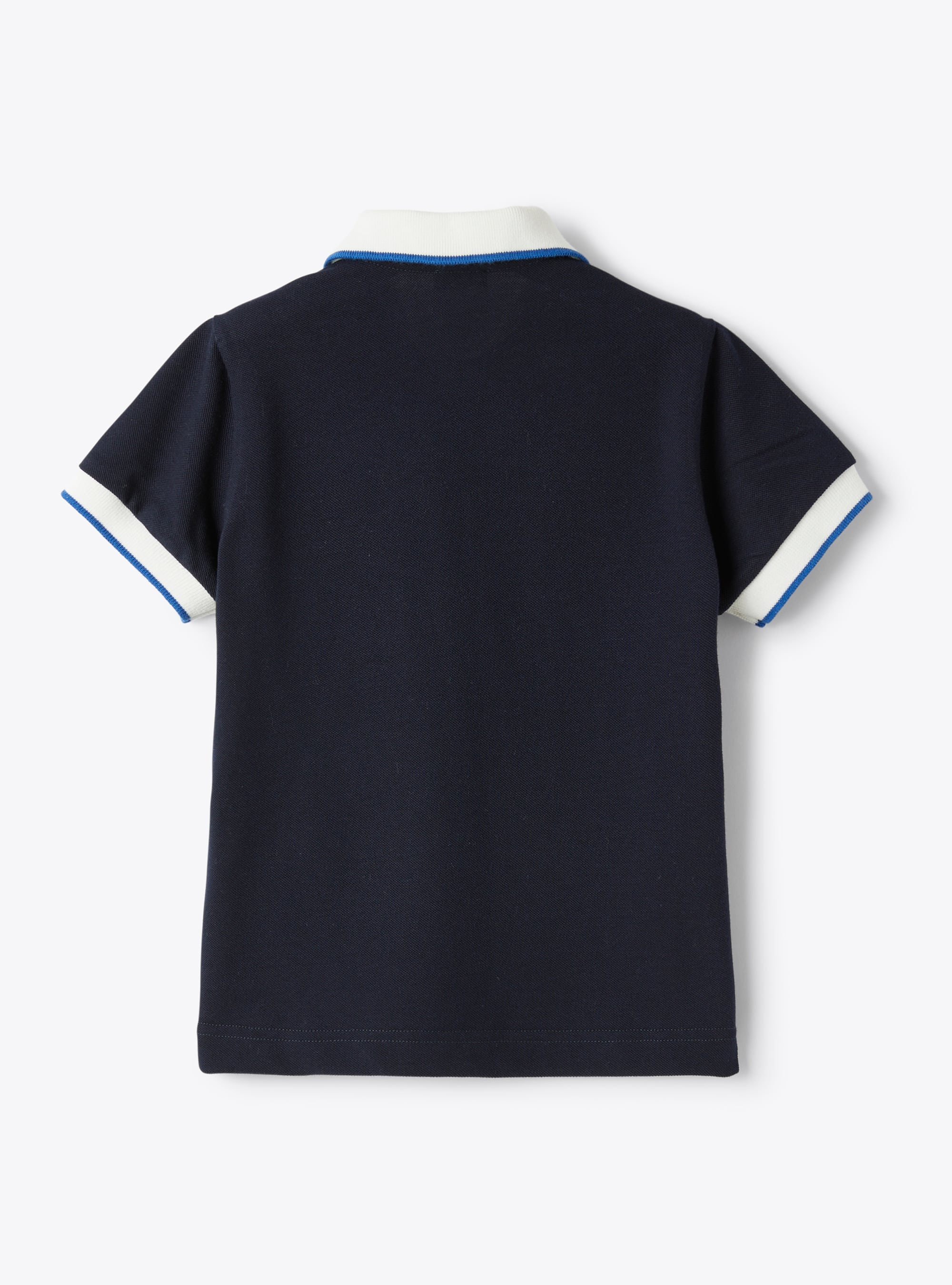 Poloshirt aus Pikee mit farblich abgehobenem Detail - Blau | Il Gufo