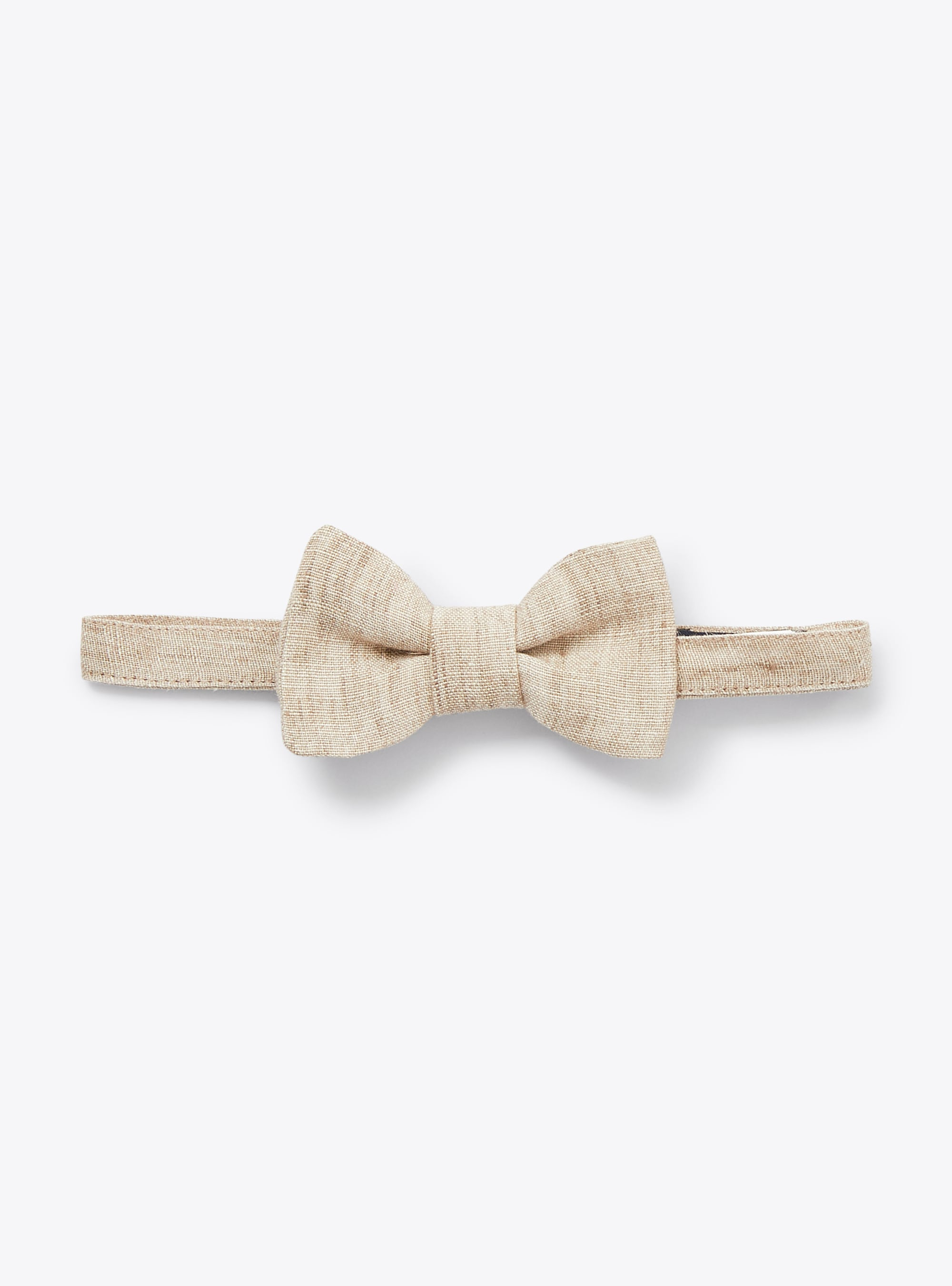 Bow tie in beige-mélange linen - Accessories - Il Gufo